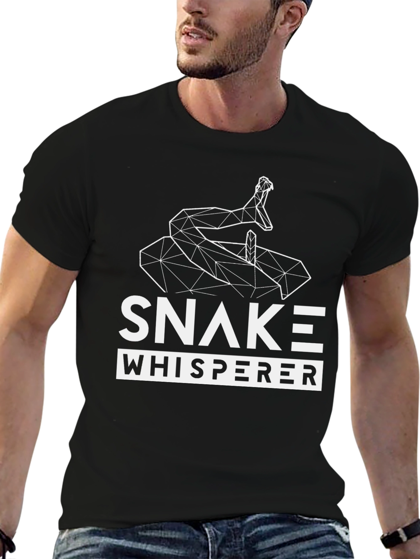 Snake Whisperer Graphic Tee - Modern Geometric Snake Design