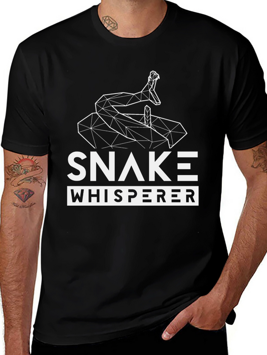 Snake Whisperer Graphic Tee - Modern Geometric Snake Design