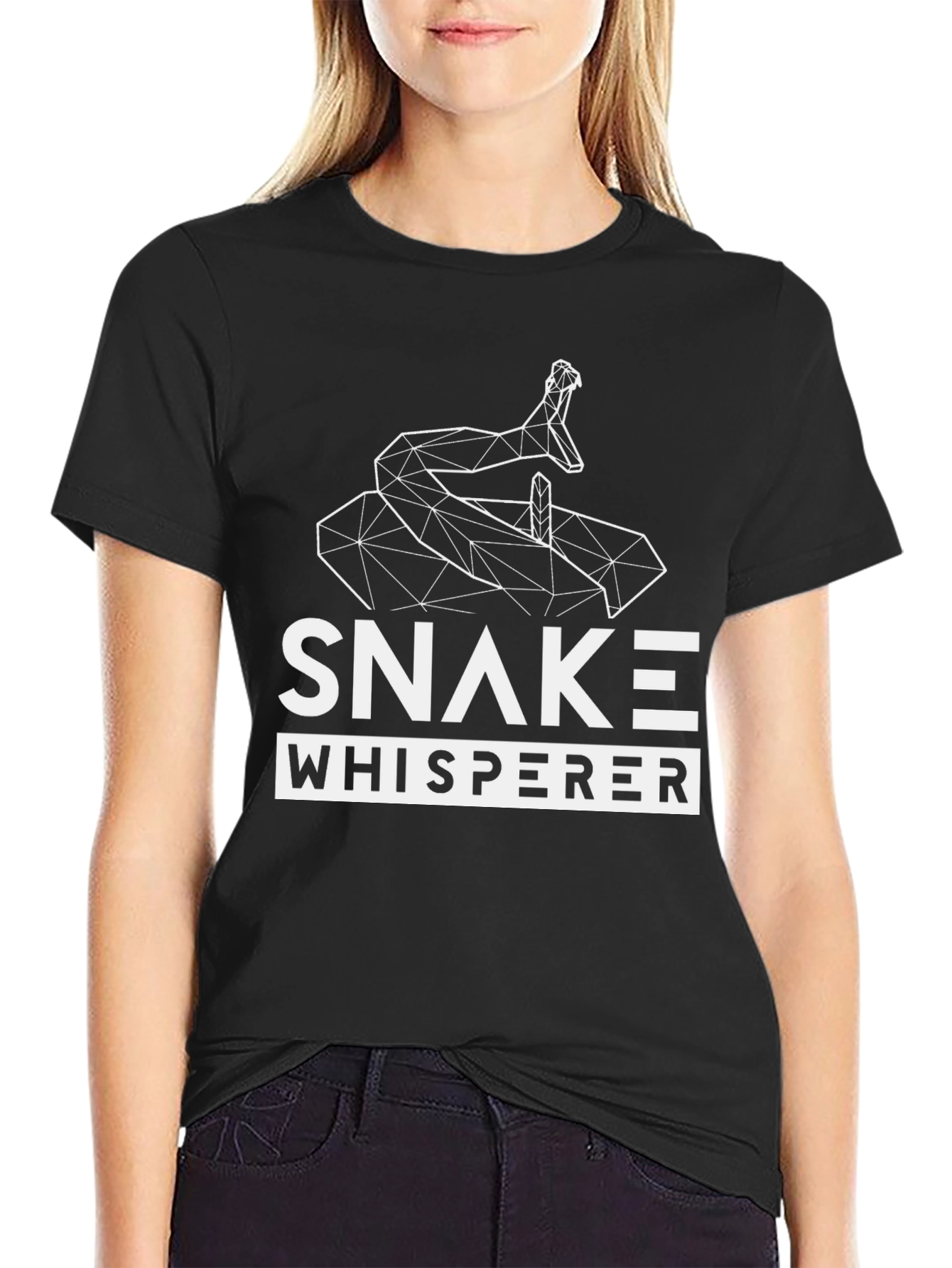 Snake Whisperer Graphic Tee - Modern Geometric Snake Design