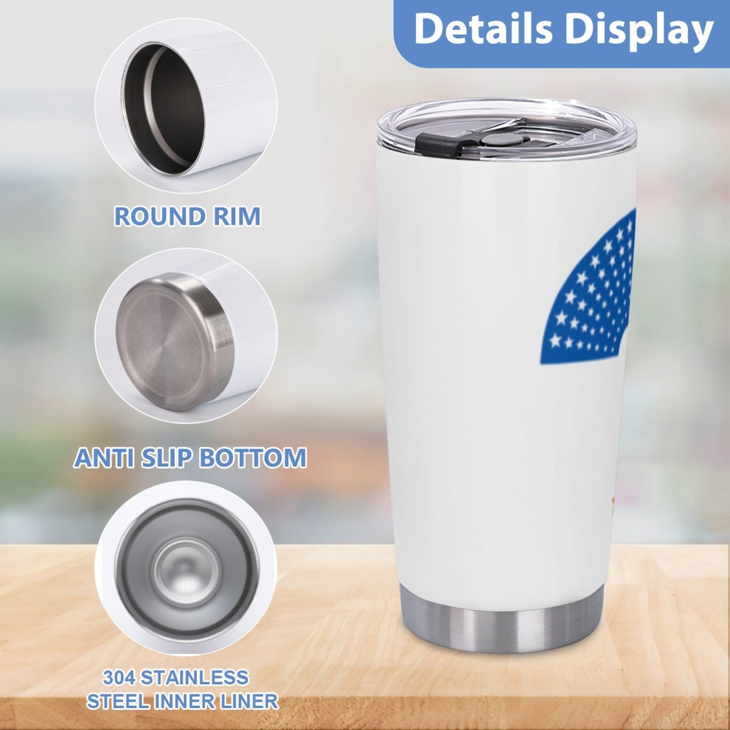 Insulated Stainless Steel Travel Tumbler - Leak-Proof Graphic Design Cup