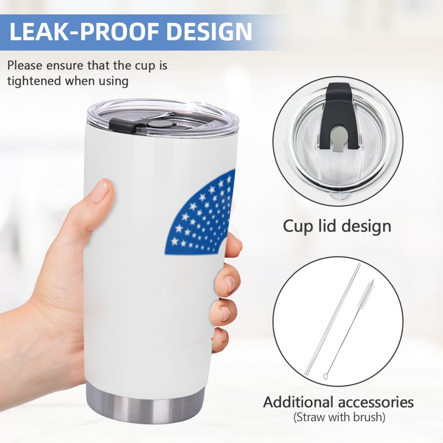 Insulated Stainless Steel Travel Tumbler - Leak-Proof Graphic Design Cup
