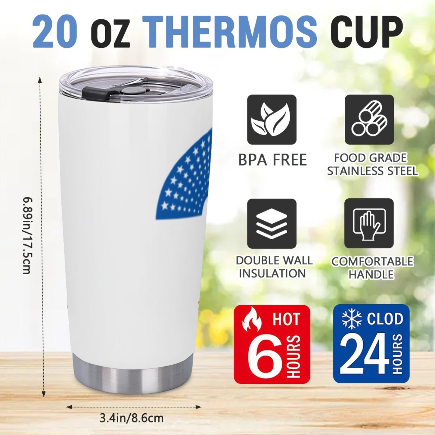 Insulated Stainless Steel Travel Tumbler - Leak-Proof Graphic Design Cup