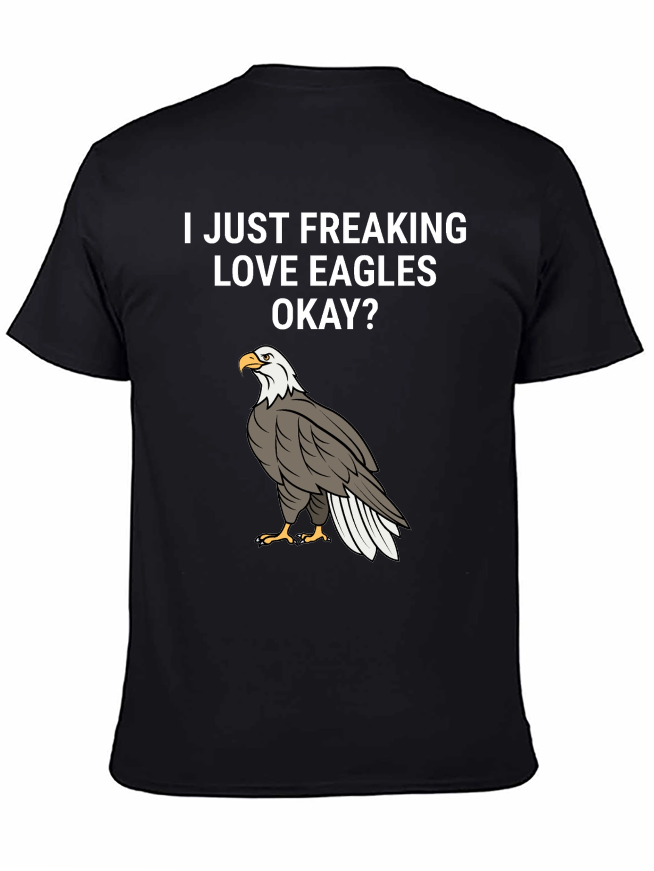 I Love Eagles T-Shirt - Black Cotton Graphic Tee