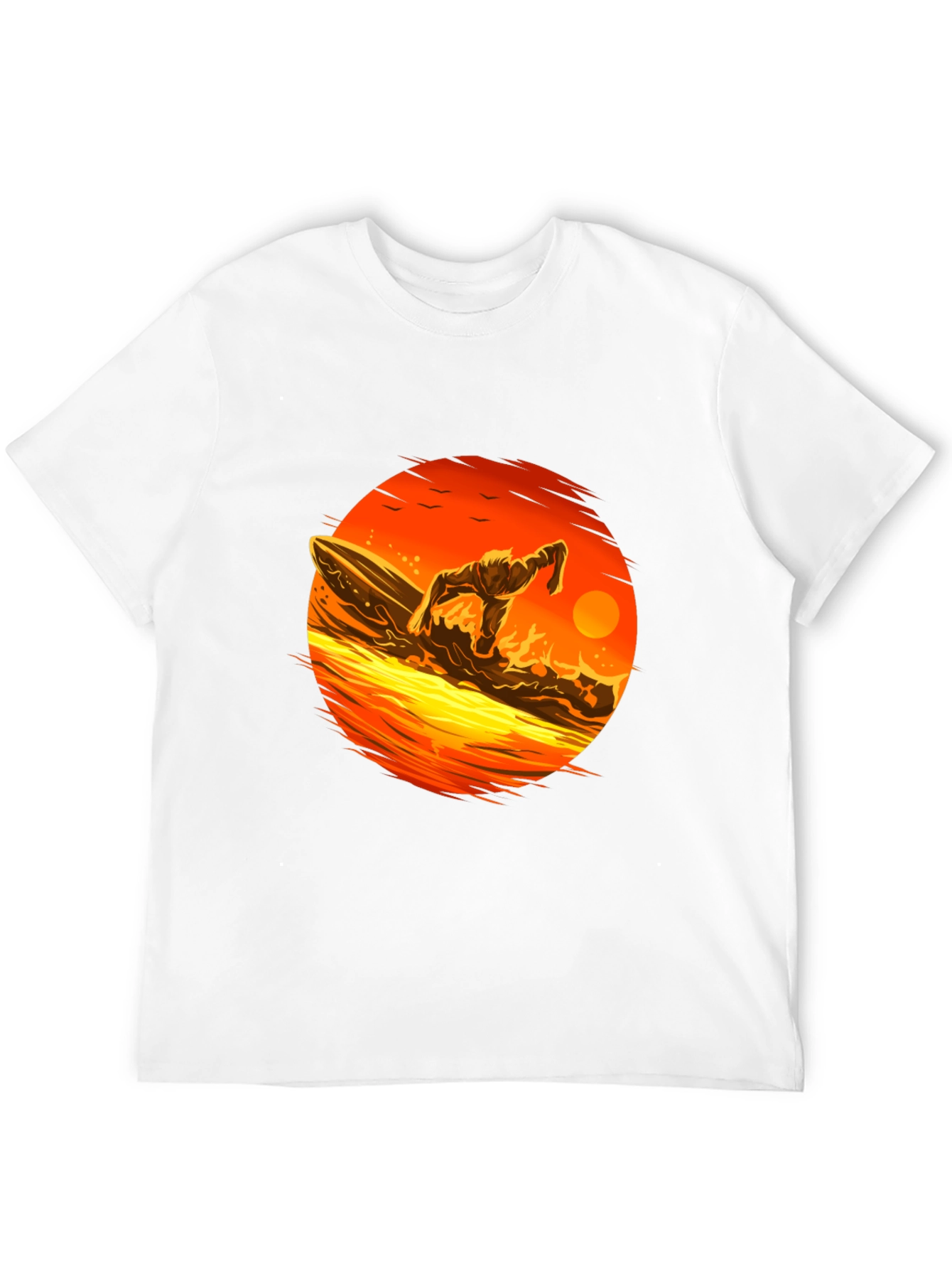 Sunset Surfer Graphic Black T-Shirt