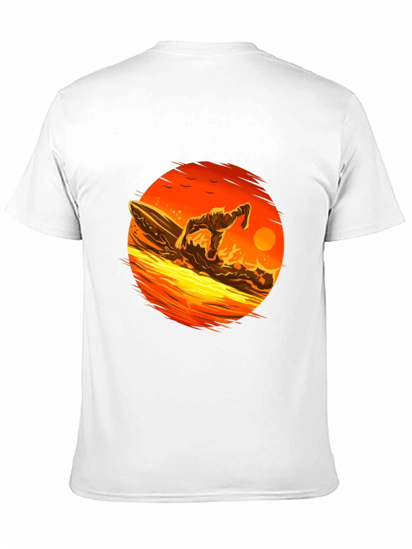 Sunset Surfer Graphic Black T-Shirt