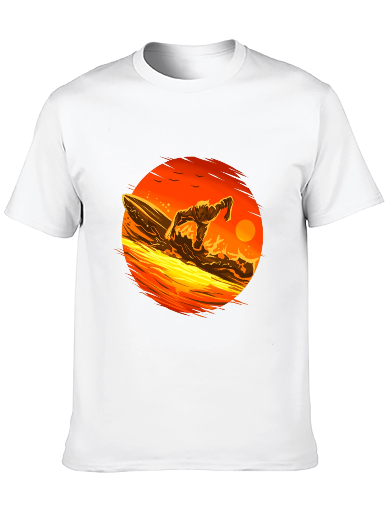 Sunset Surfer Graphic Black T-Shirt
