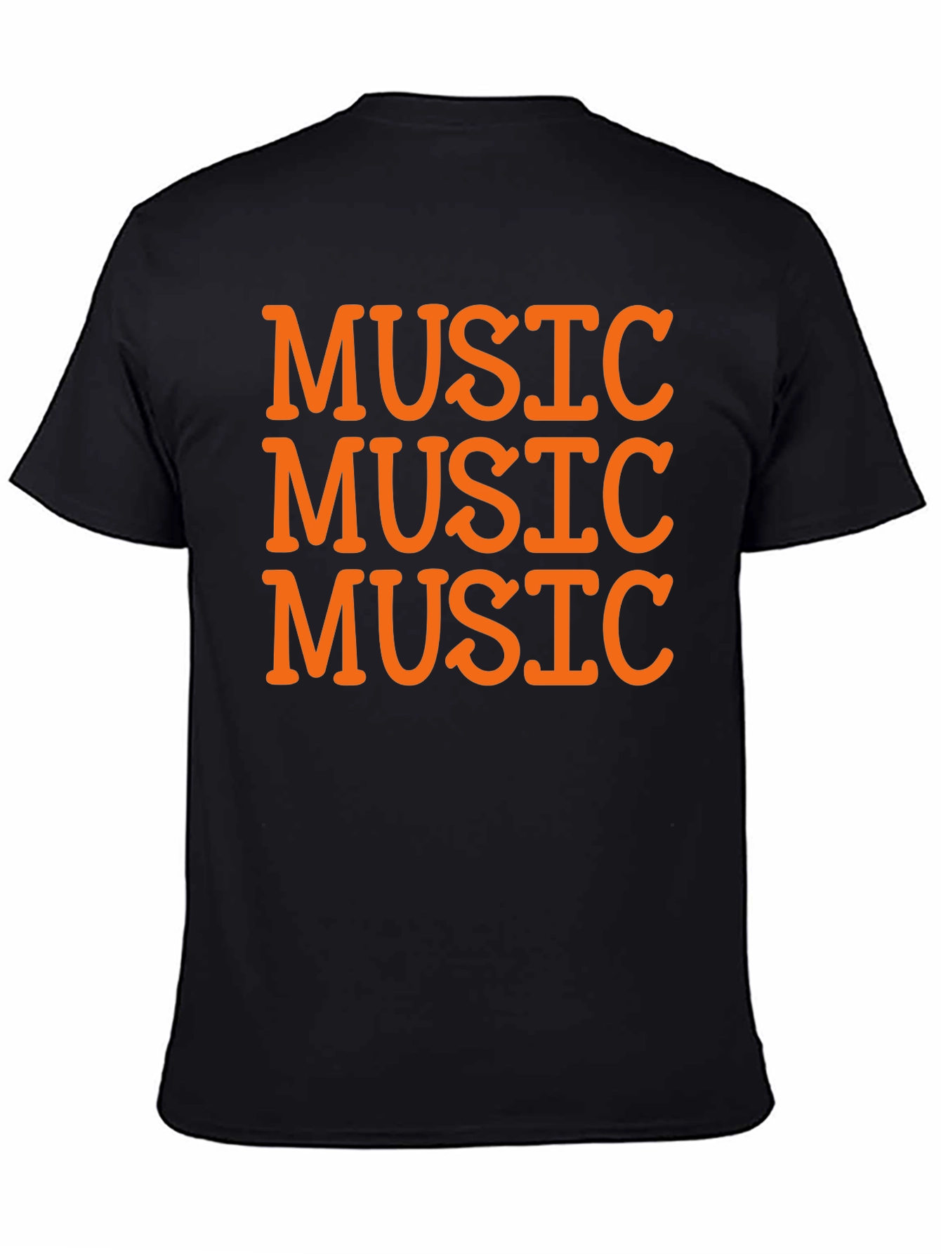 Music Lover Black T-Shirt - Repeated Text Design