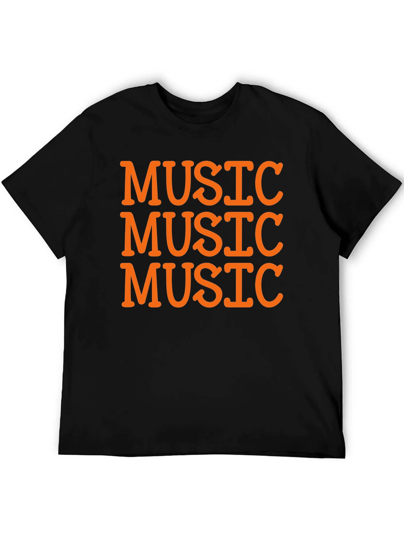 Music Lover Black T-Shirt - Repeated Text Design