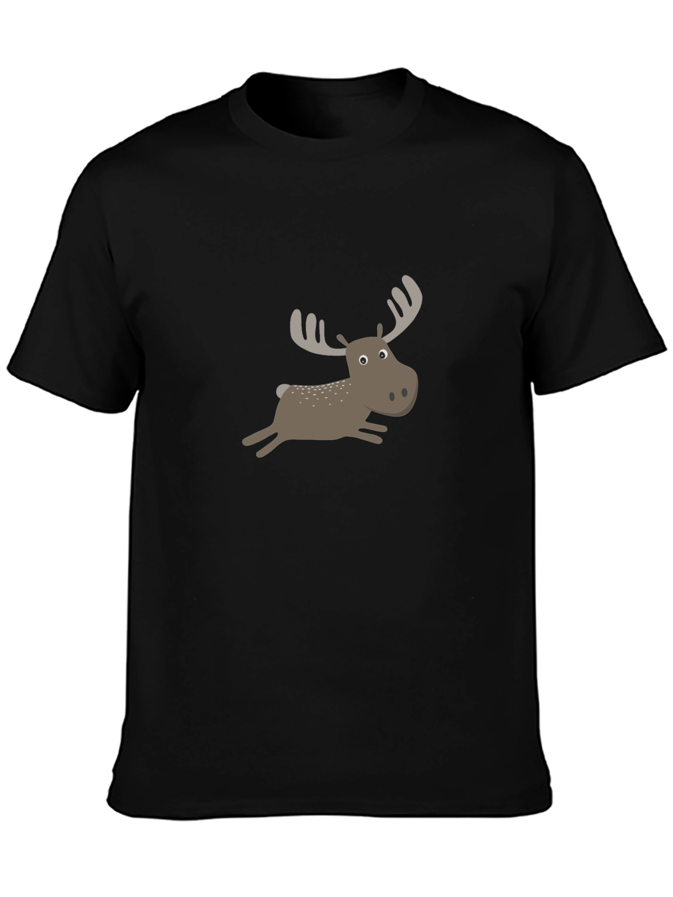 Black Moose Cartoon T-Shirt