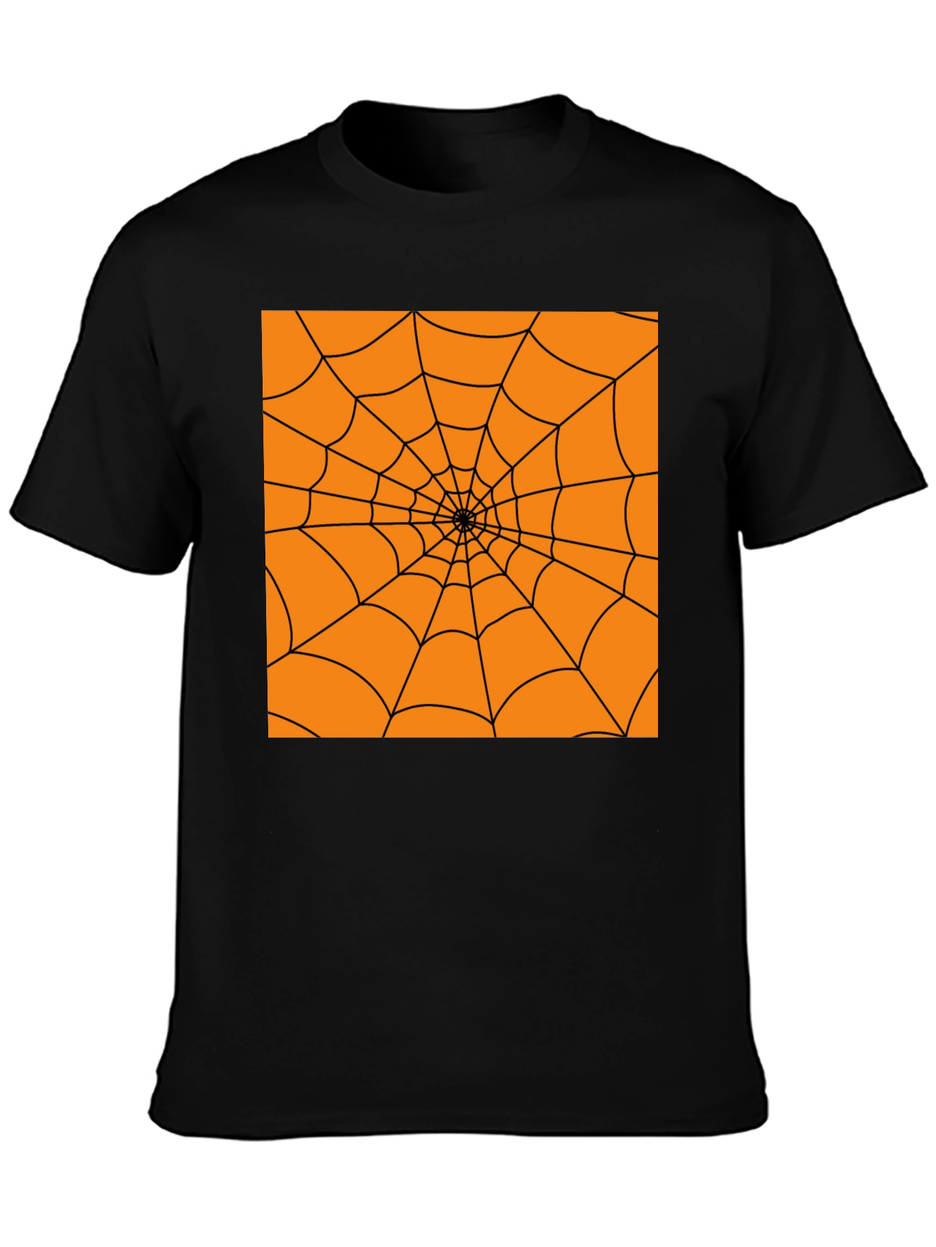 Halloween Spider Web Graphic Tee - Black