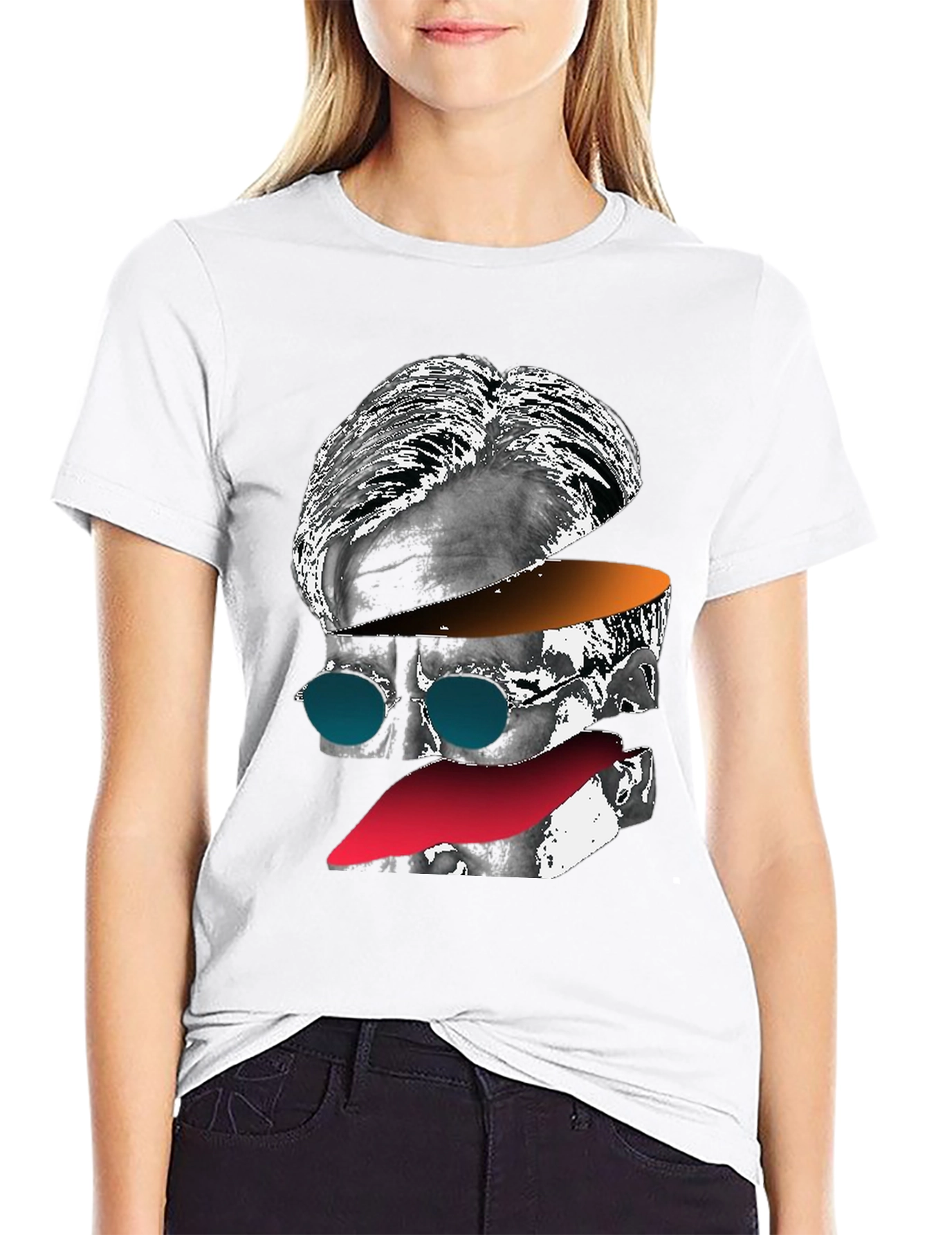 Abstract Face Graphic Tee - Mens Black T-Shirt