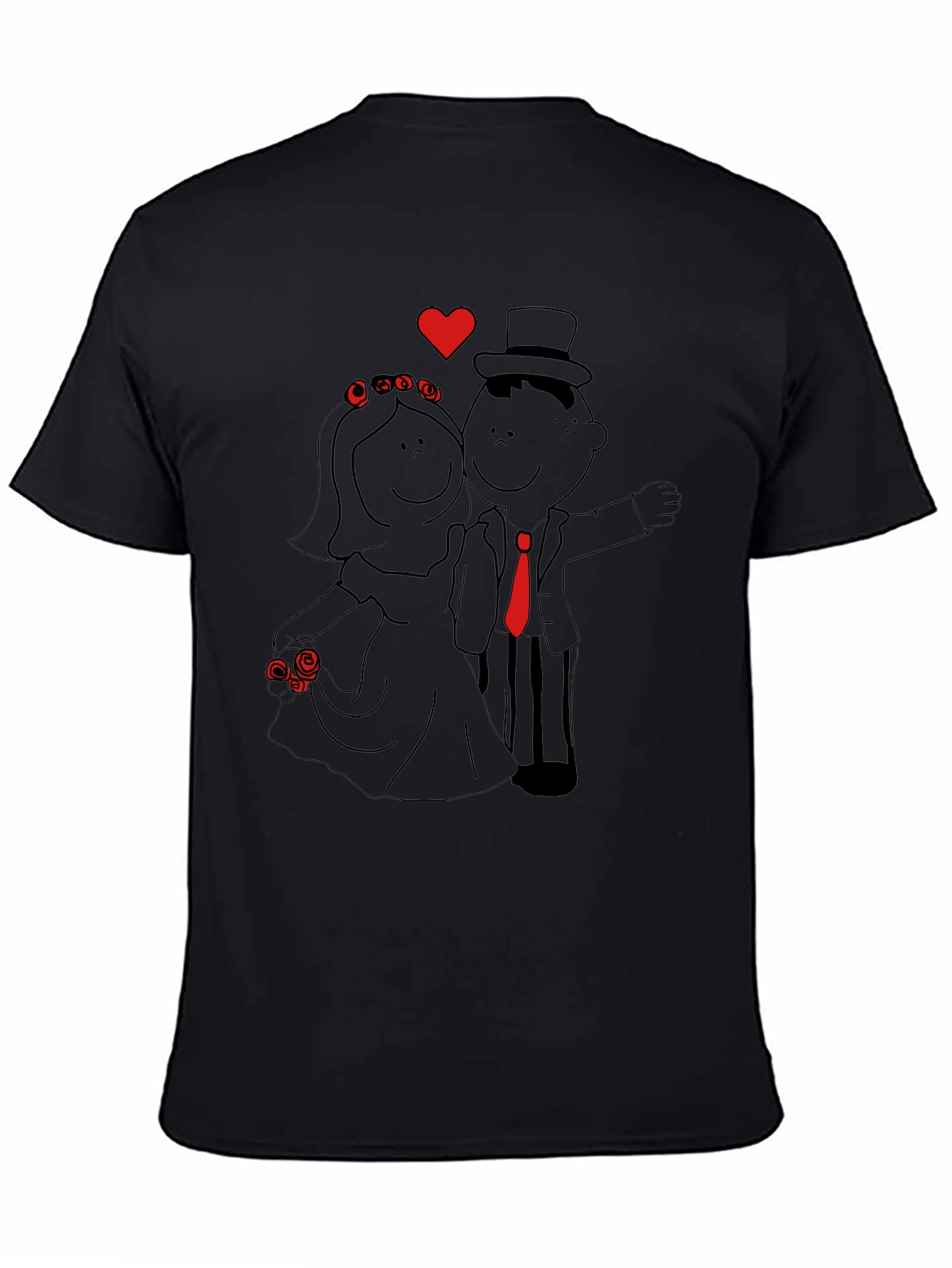 Cartoon Wedding T-Shirt - Bride & Groom