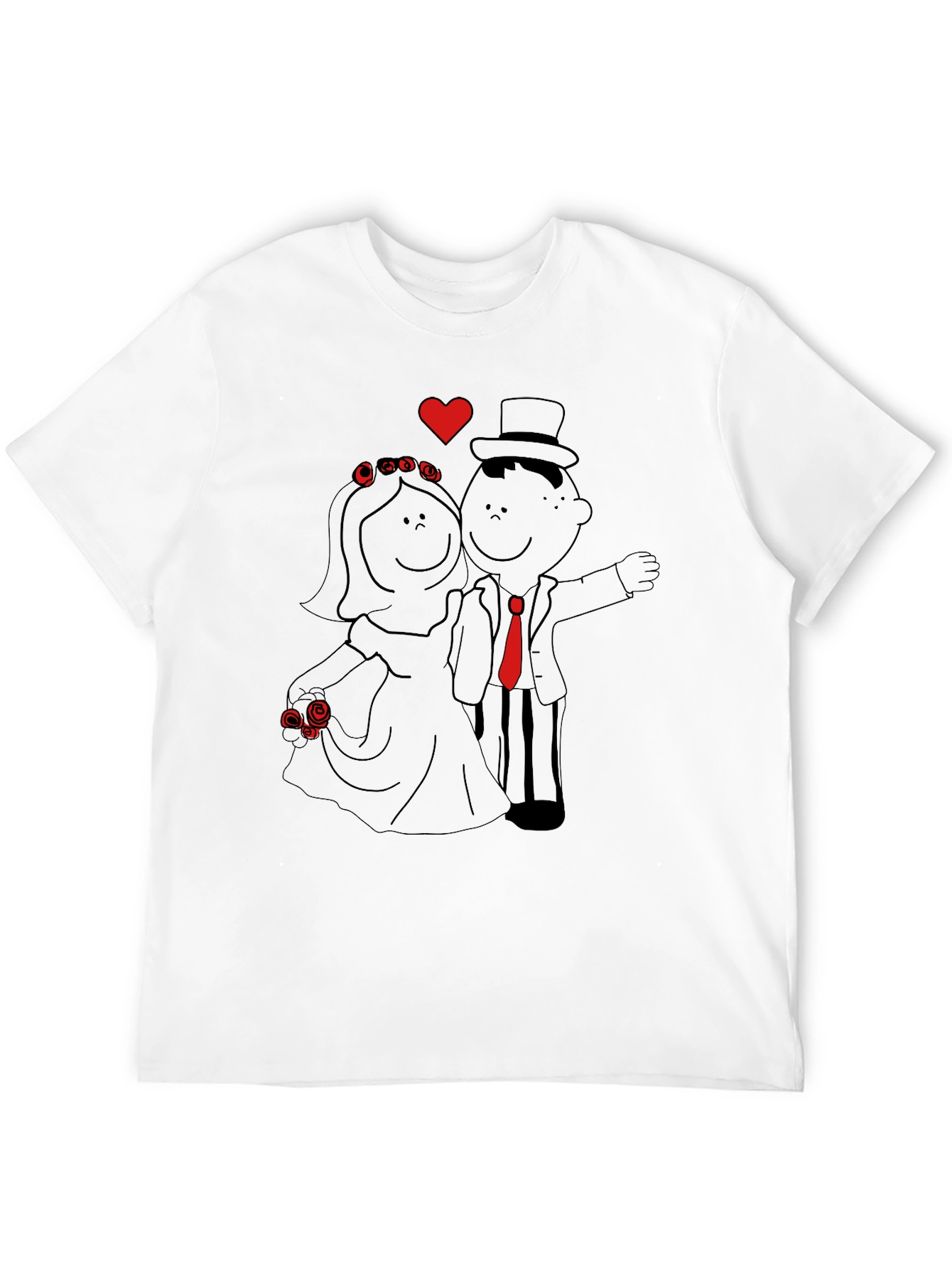 Cartoon Wedding T-Shirt - Bride & Groom