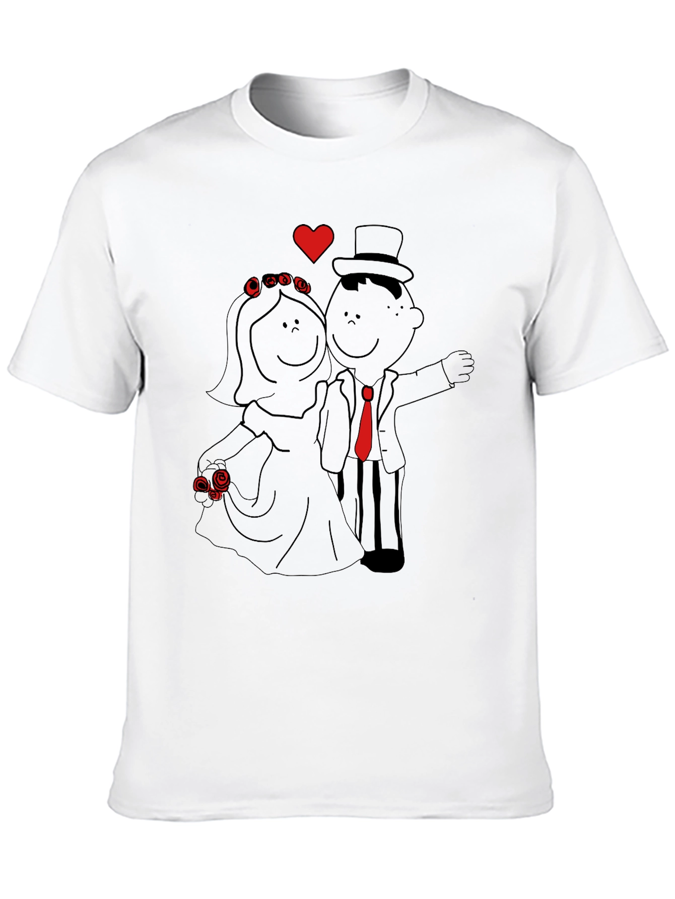 Cartoon Wedding T-Shirt - Bride & Groom