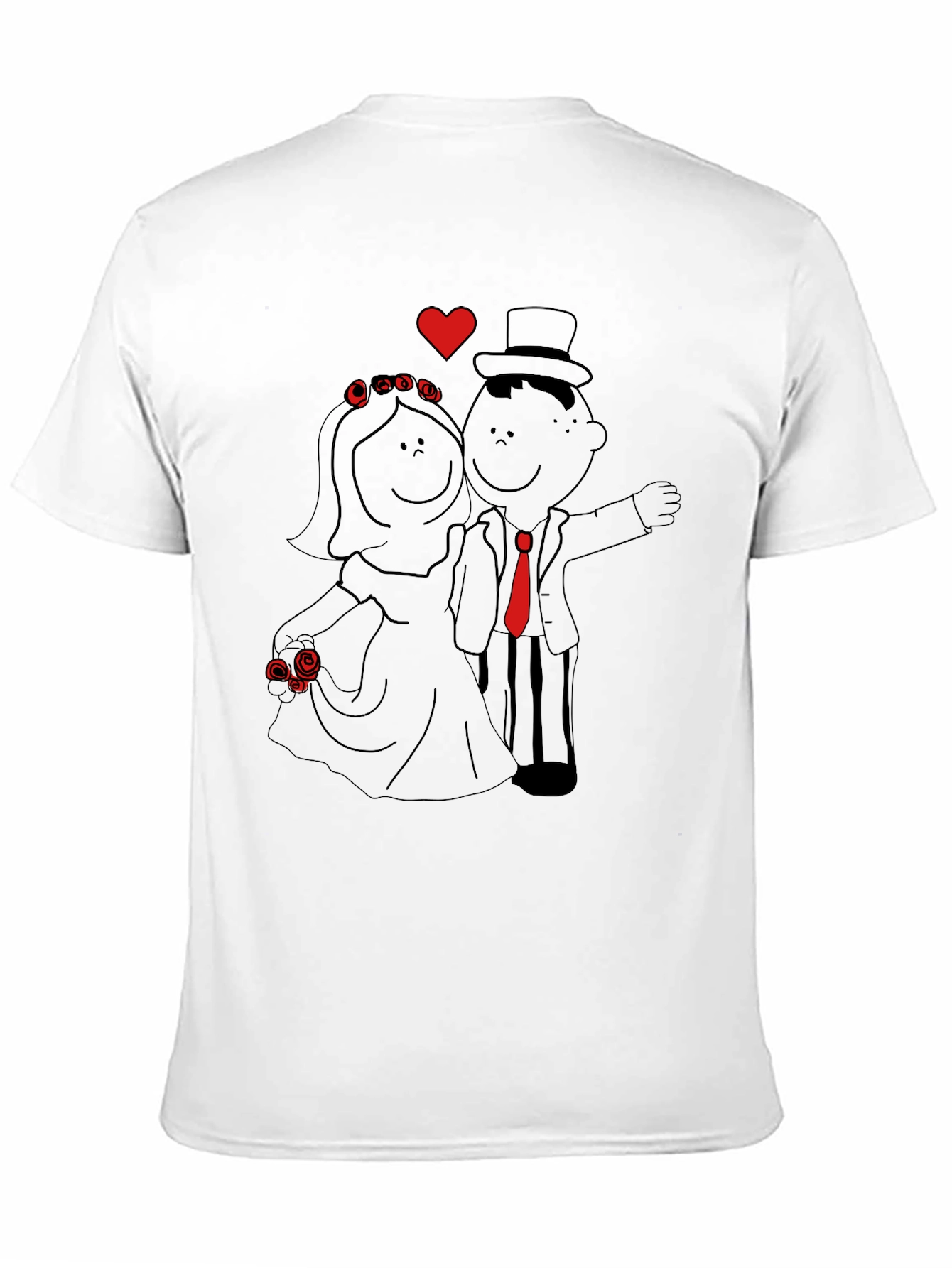 Cartoon Wedding T-Shirt - Bride & Groom