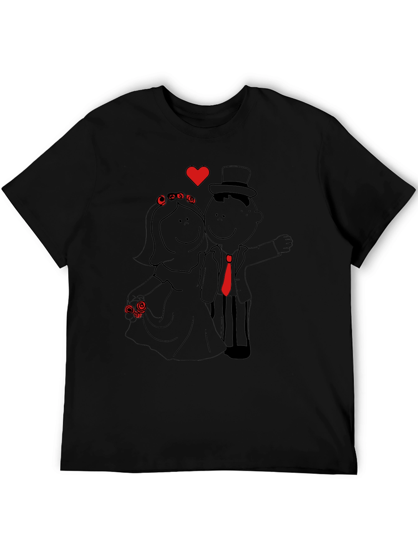 Cartoon Wedding T-Shirt - Bride & Groom