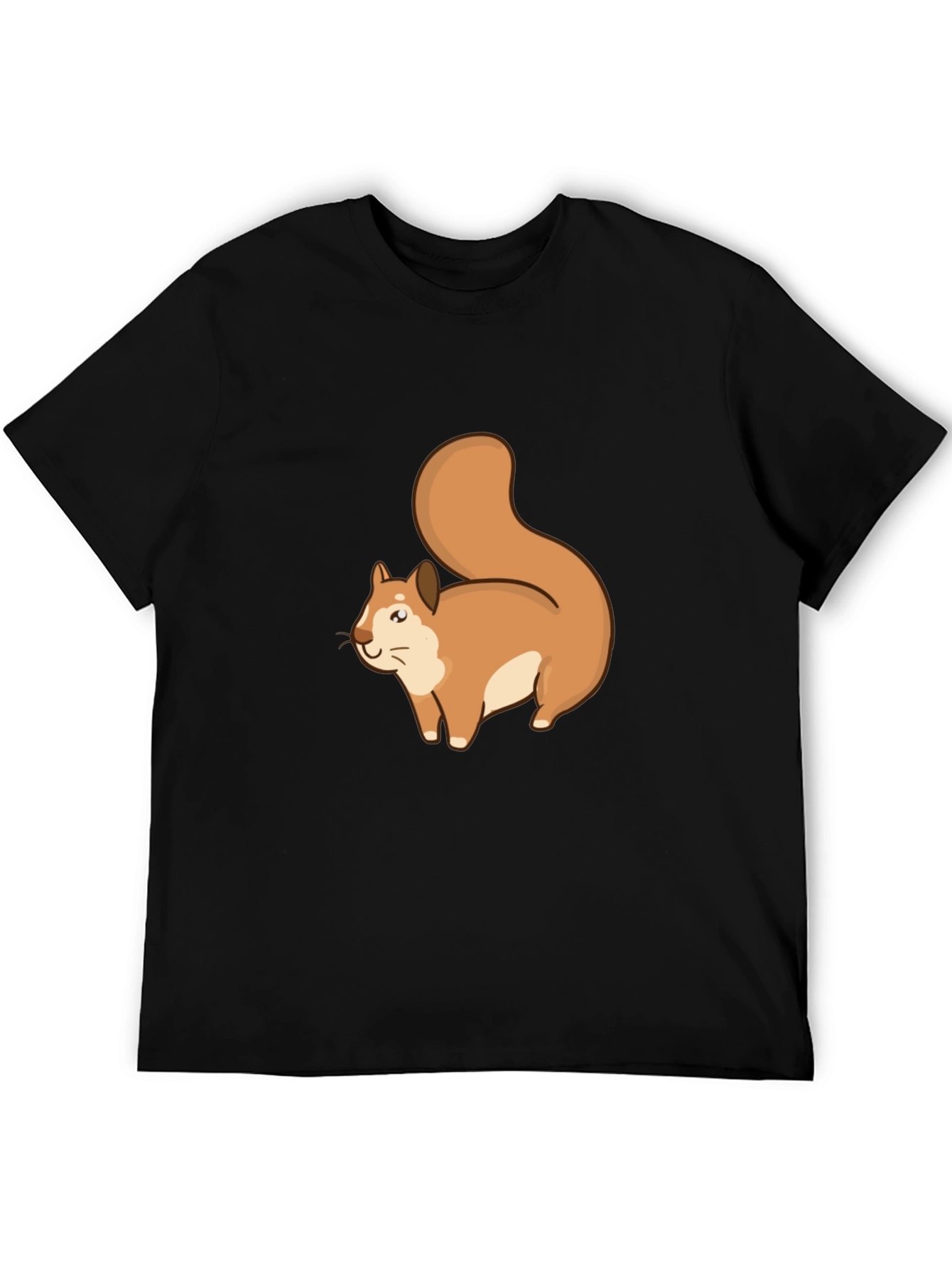 Squirrel Graphic Tee - Black Cotton T-Shirt