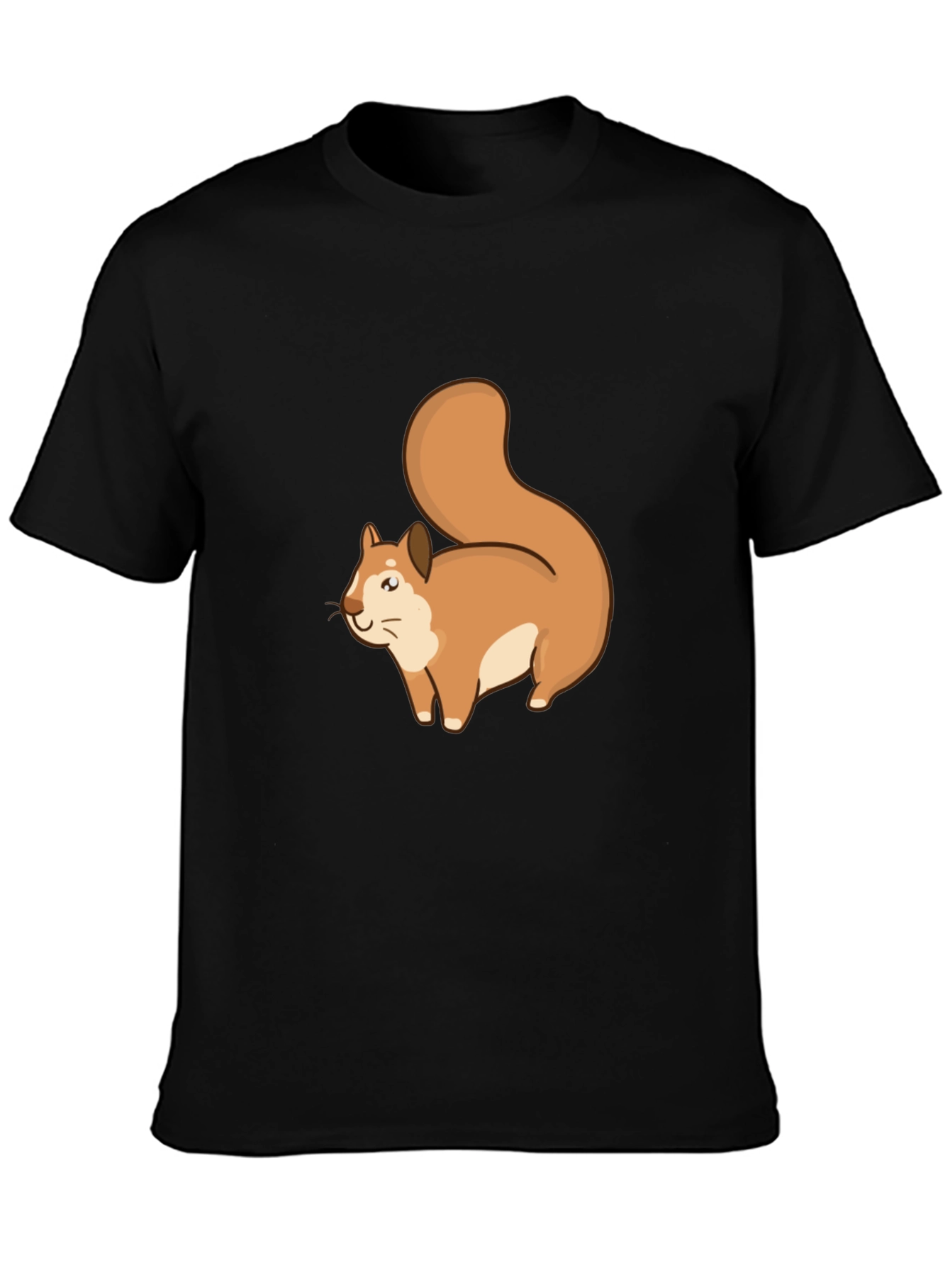 Squirrel Graphic Tee - Black Cotton T-Shirt