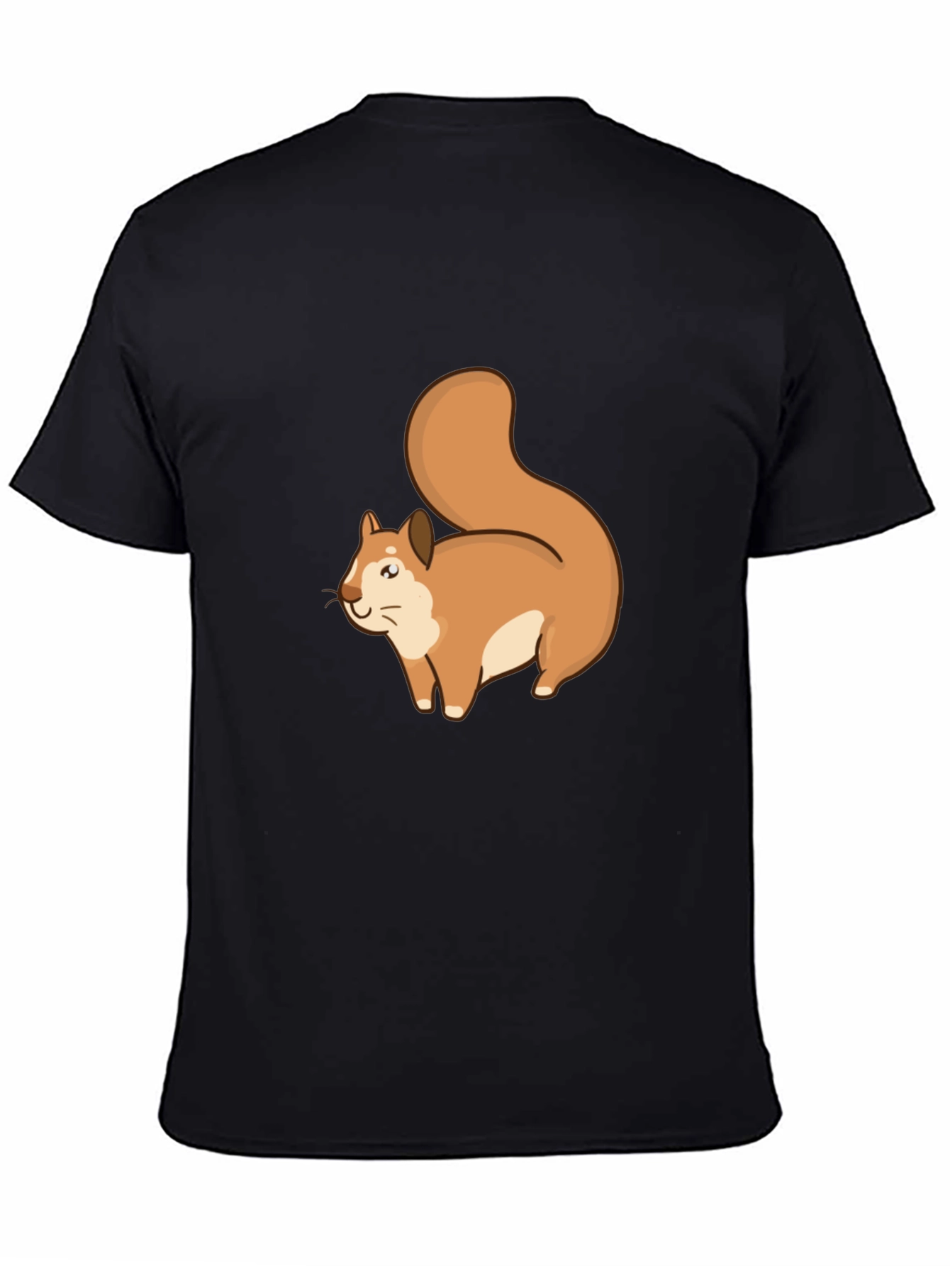 Squirrel Graphic Tee - Black Cotton T-Shirt