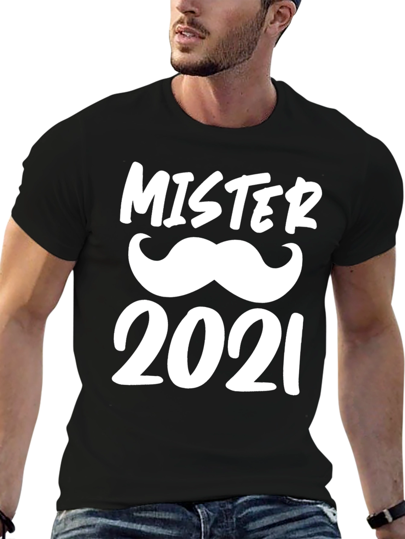 Mister 2021 Mustache Graphic T-Shirt