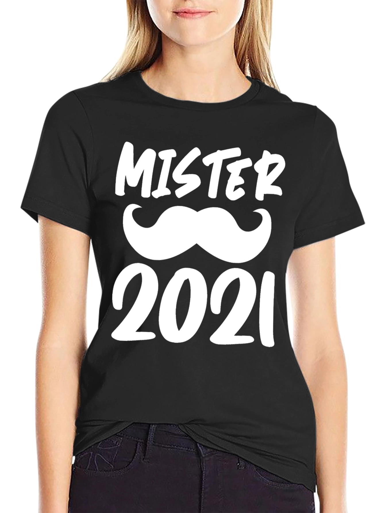 Mister 2021 Mustache Graphic T-Shirt