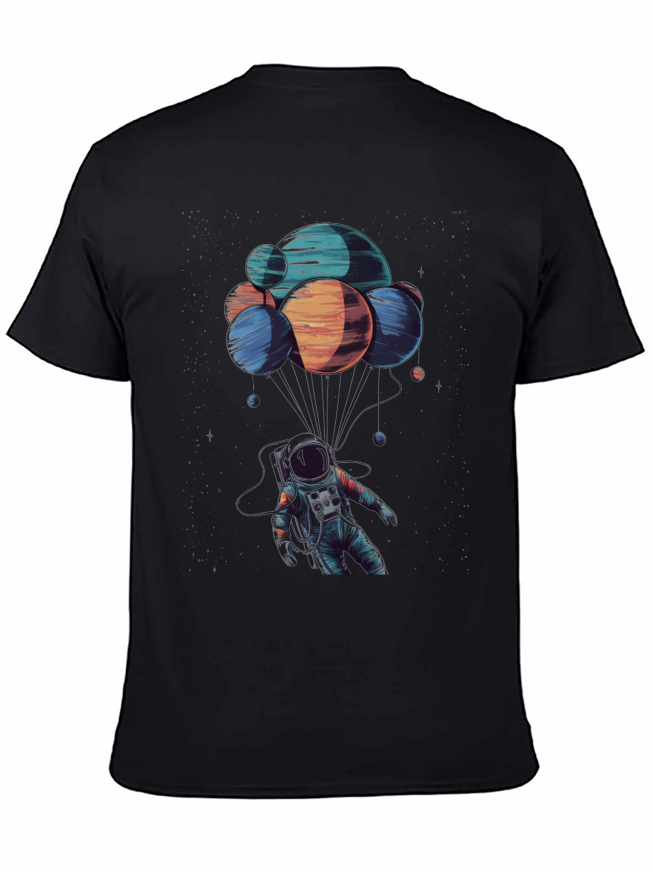 Astronaut Planet Balloon T-Shirt - Space Graphic Tee