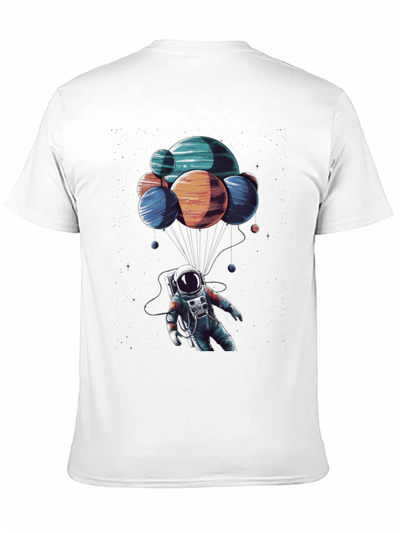 Astronaut Planet Balloon T-Shirt - Space Graphic Tee