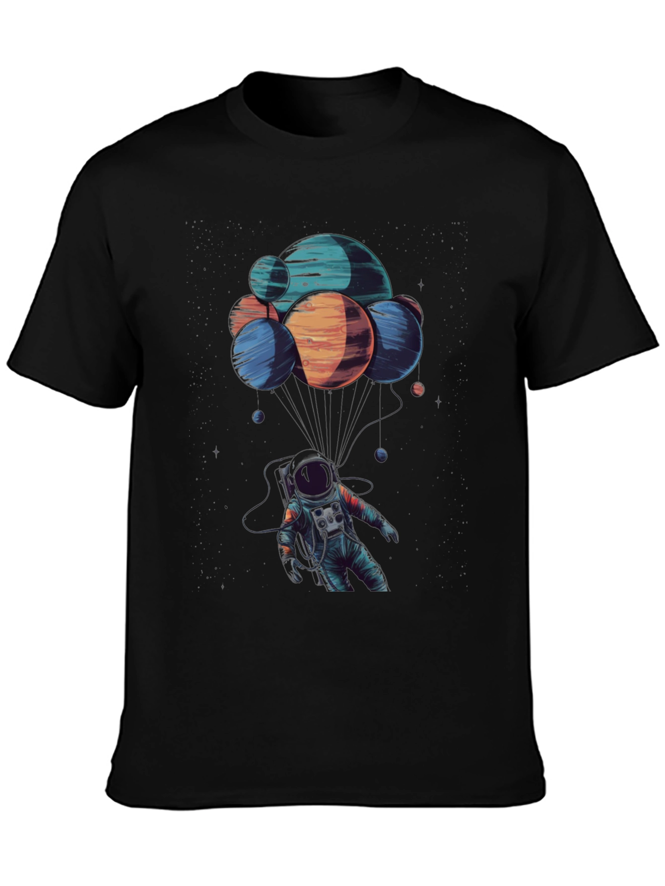 Astronaut Planet Balloon T-Shirt - Space Graphic Tee