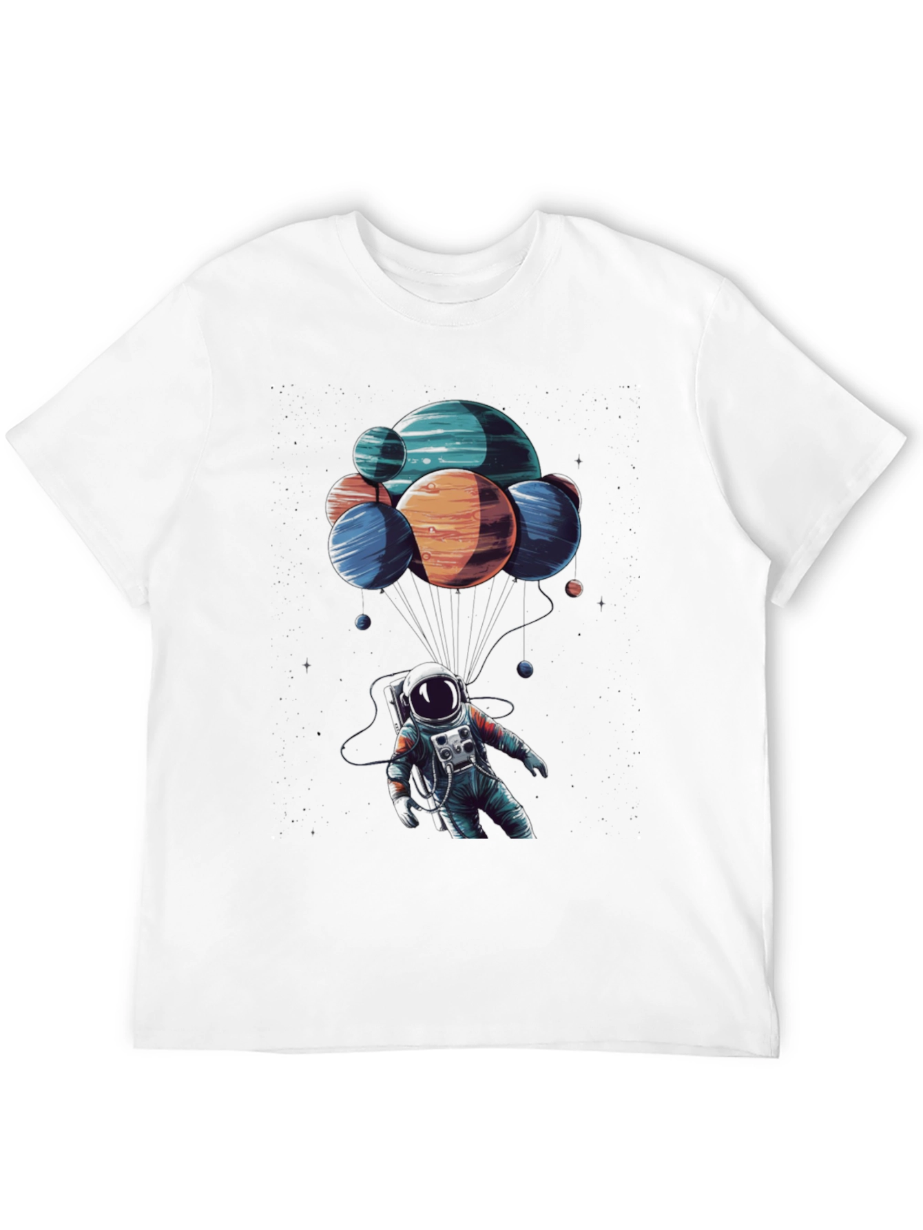 Astronaut Planet Balloon T-Shirt - Space Graphic Tee