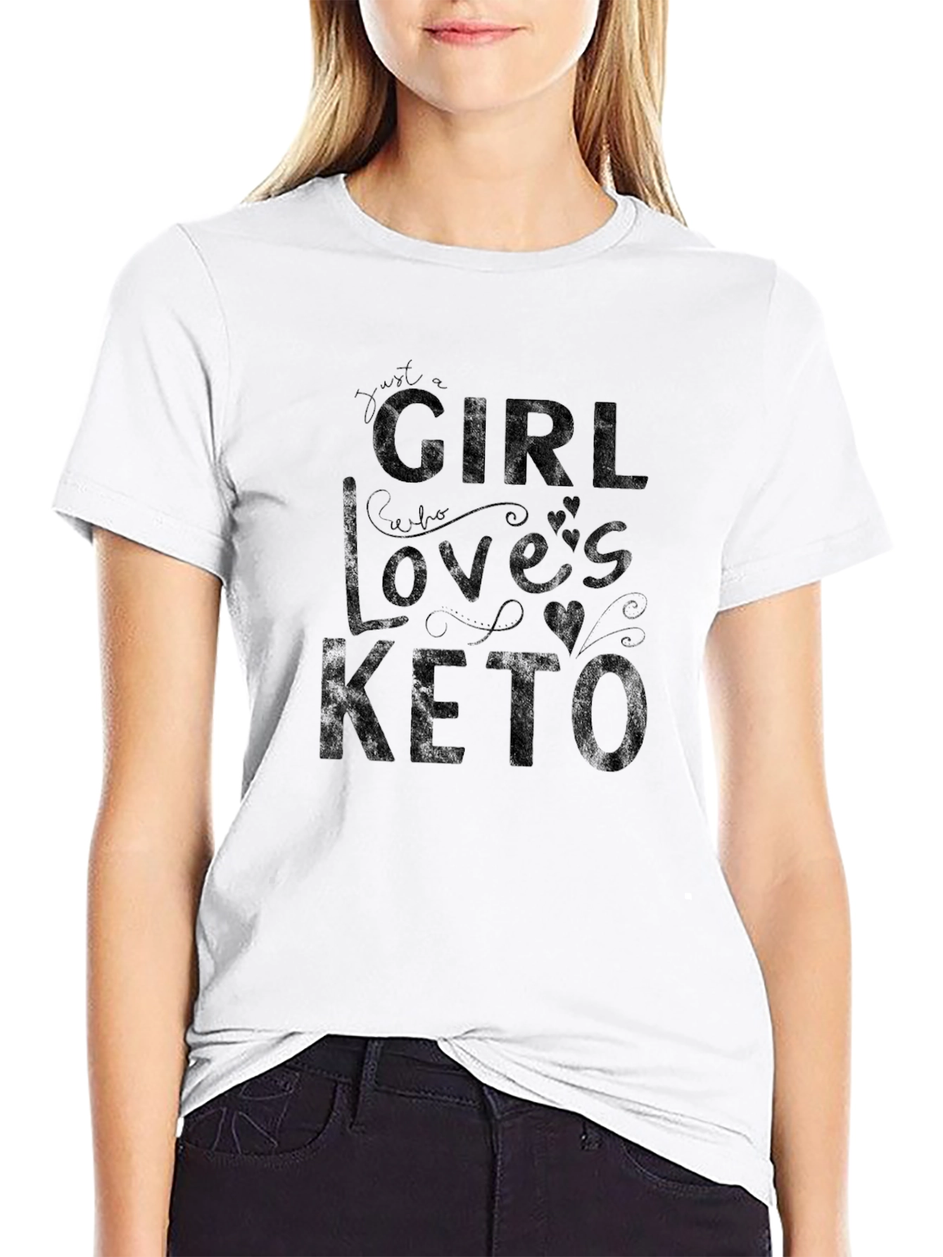 Just a Girl Who Loves Keto - Black T-Shirt