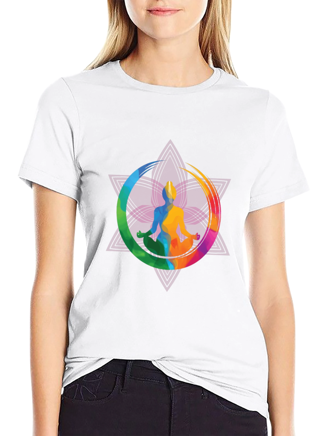 Yoga Meditation Graphic Tee - Mens Black T-Shirt