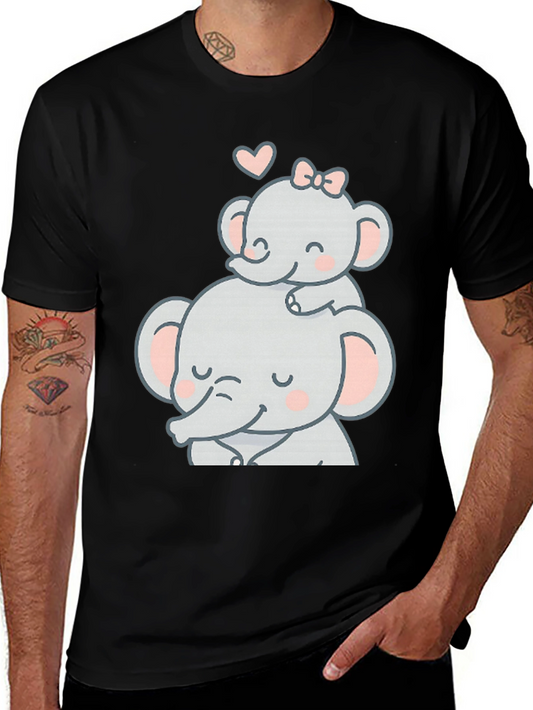 Cute Elephant Mom & Baby Graphic Tee
