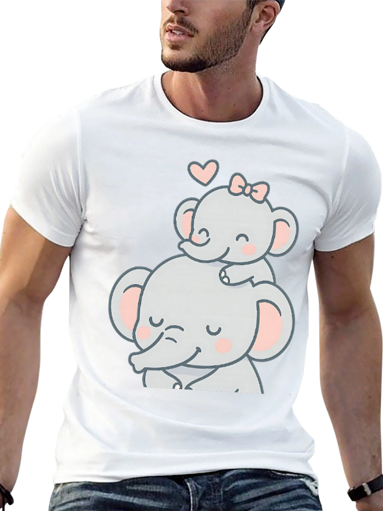 Cute Elephant Mom & Baby Graphic Tee