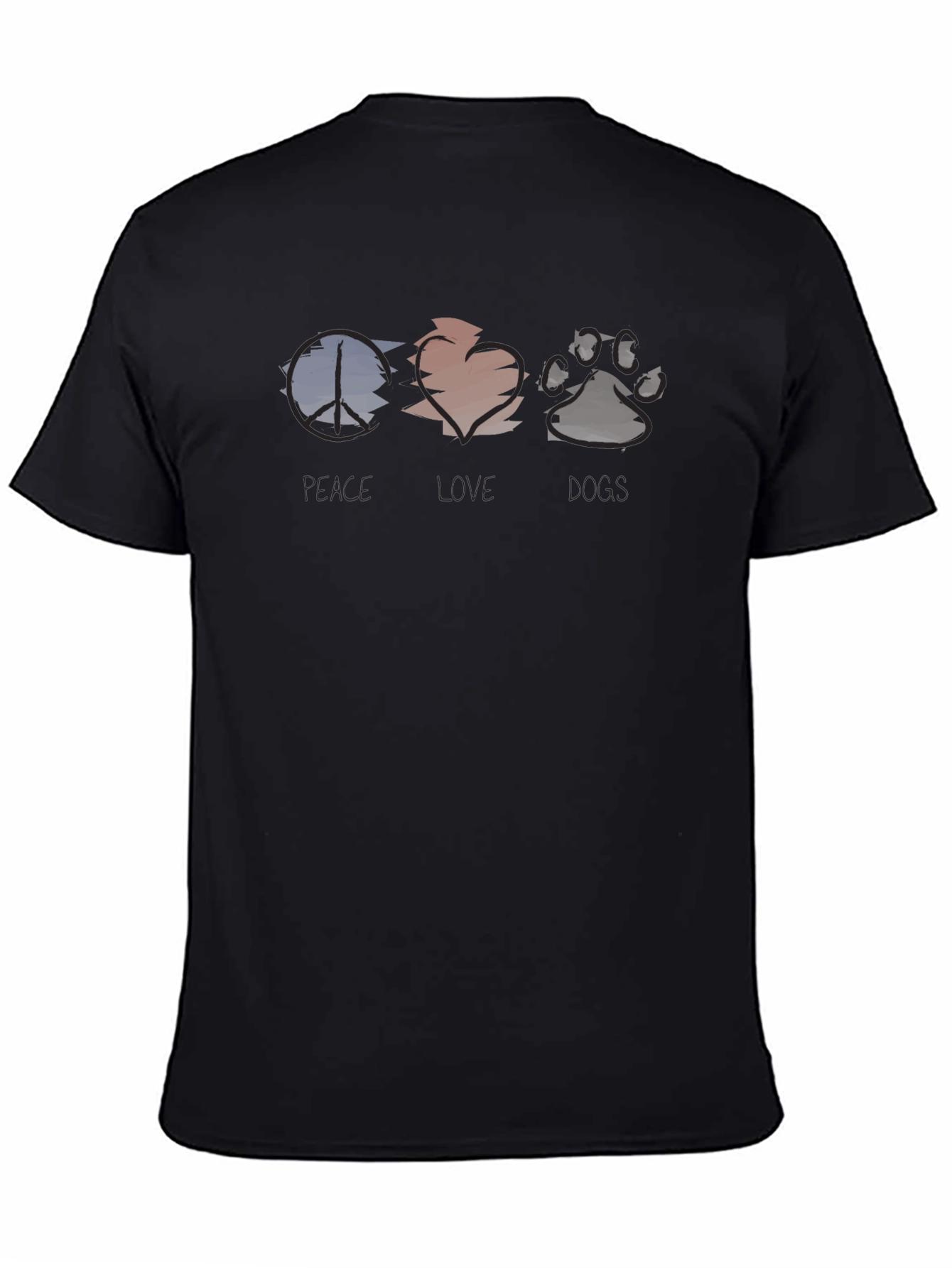 Peace Love Paws Black Graphic Tee