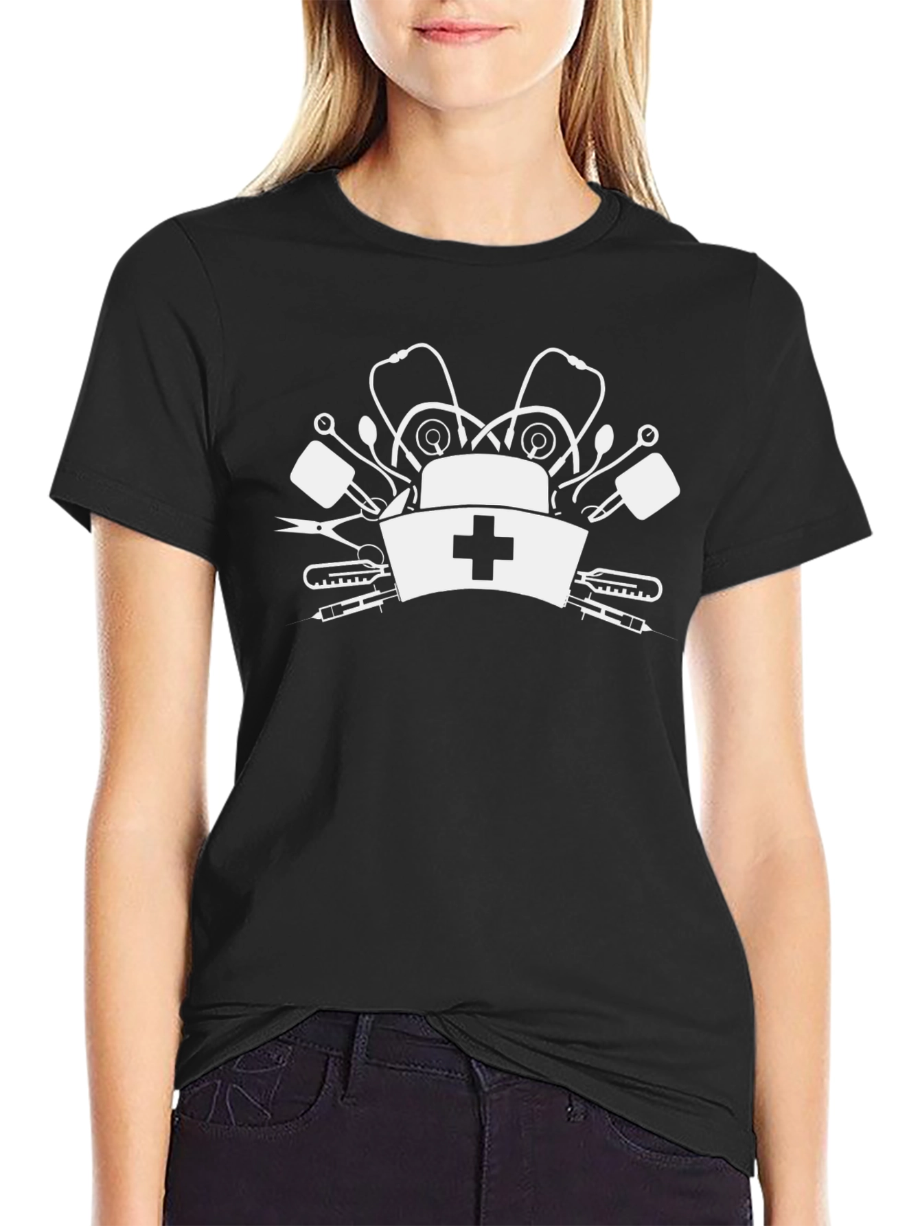 Nurse Medical Tee - Black Graphic T-Shirt