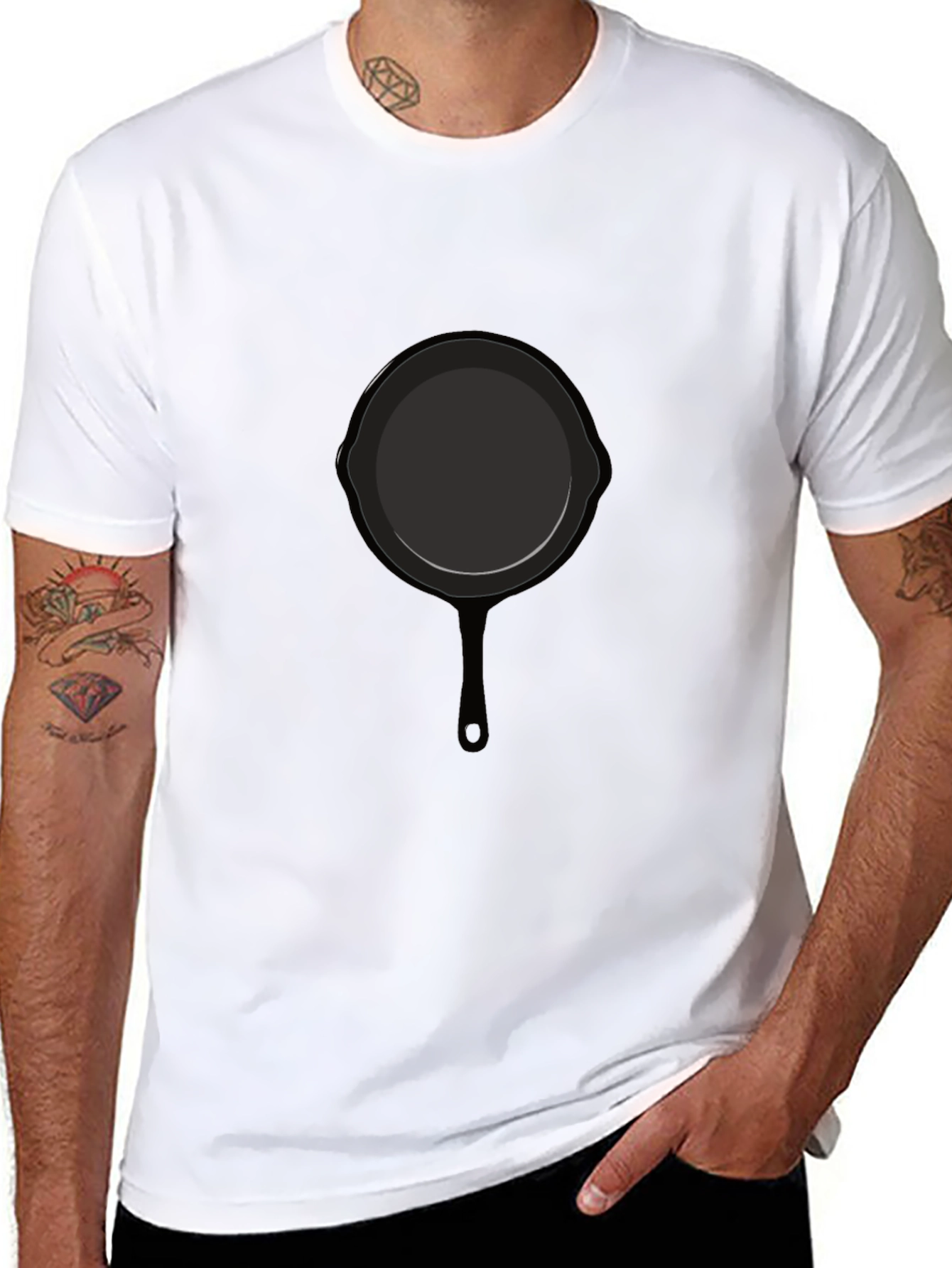 Funny Cast Iron Skillet Graphic Tee - Black