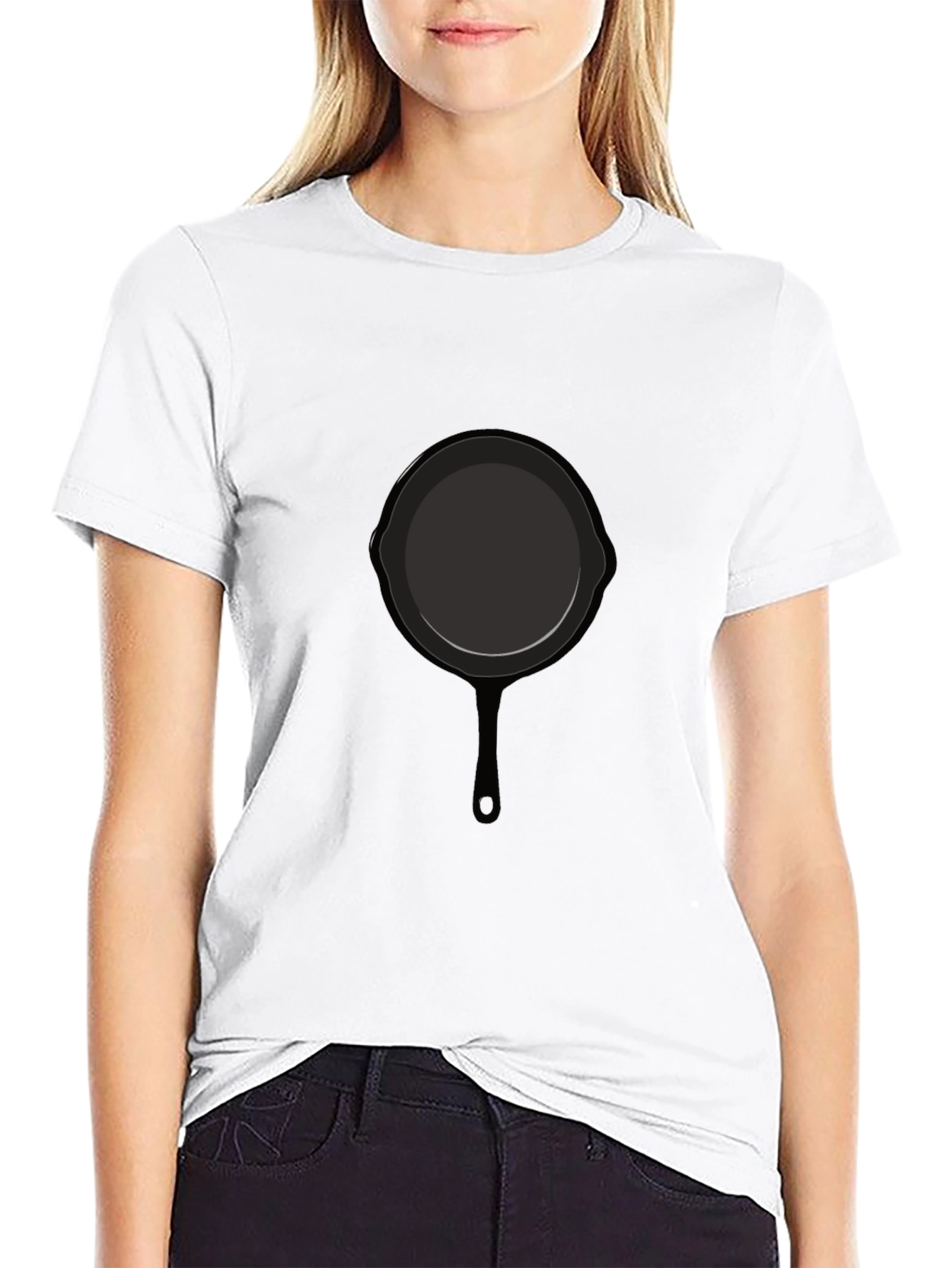 Funny Cast Iron Skillet Graphic Tee - Black