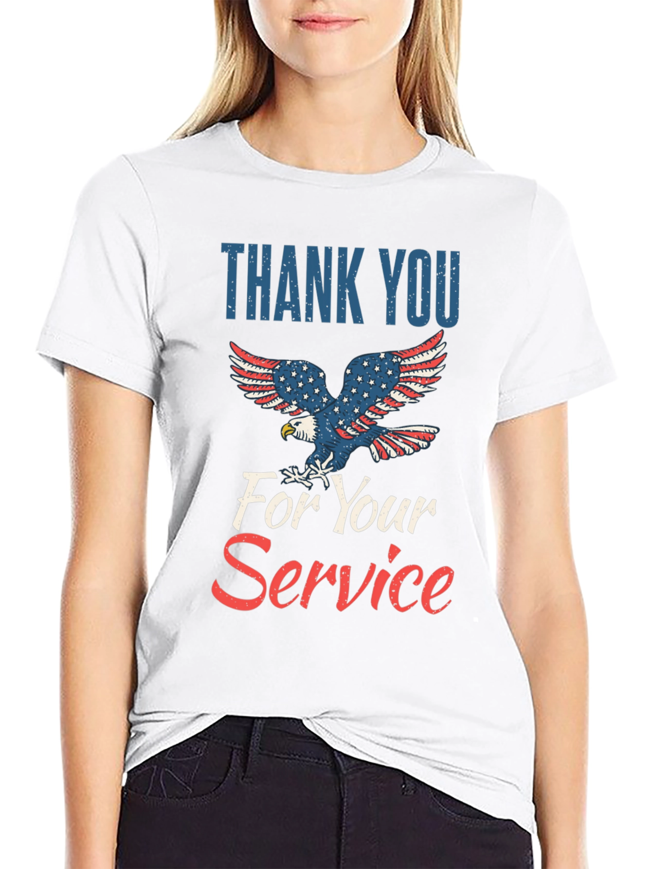 Thank You For Your Service Patriotic Graphic Tee