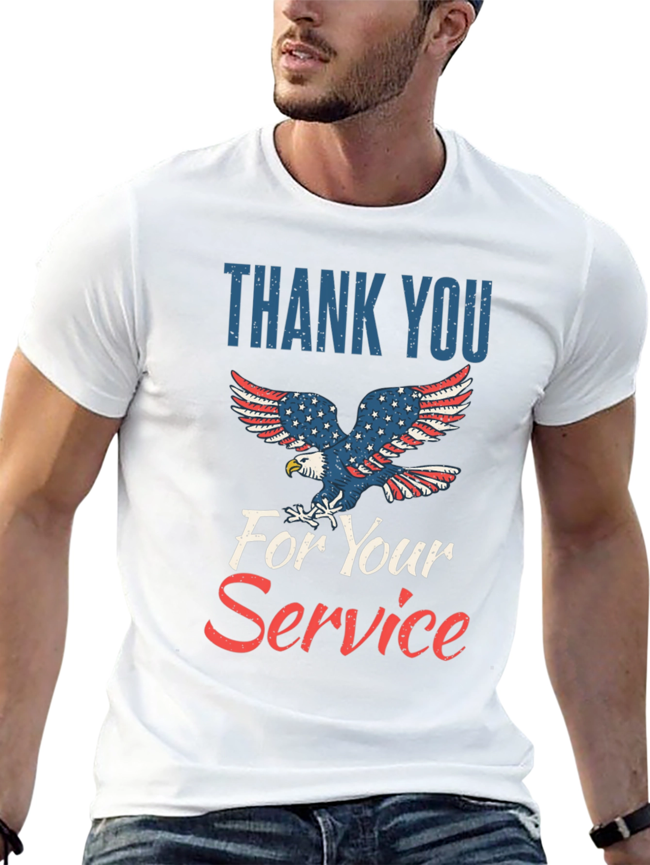 Thank You For Your Service Patriotic Graphic Tee