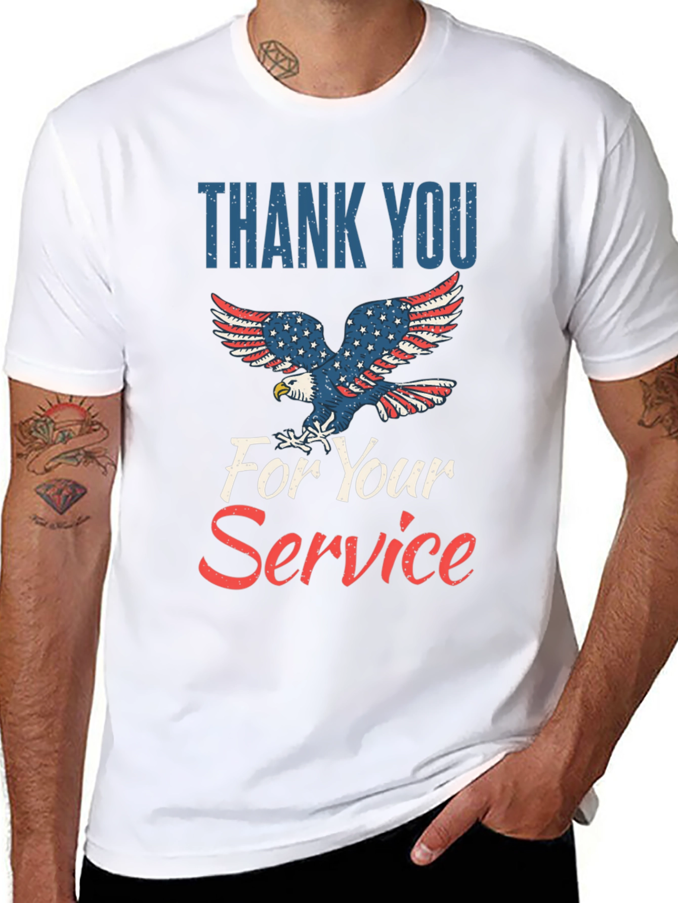 Thank You For Your Service Patriotic Graphic Tee