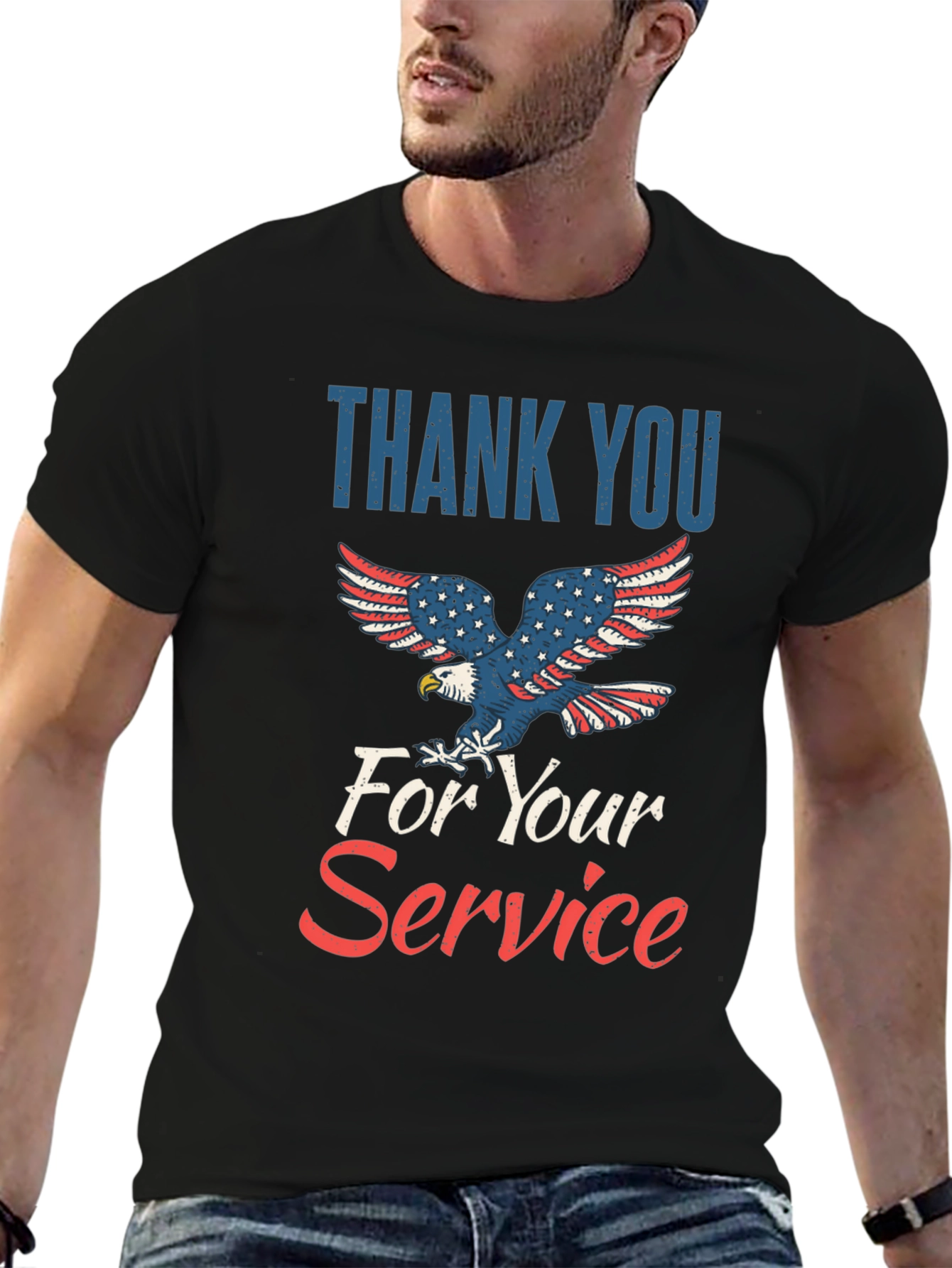Thank You For Your Service Patriotic Graphic Tee