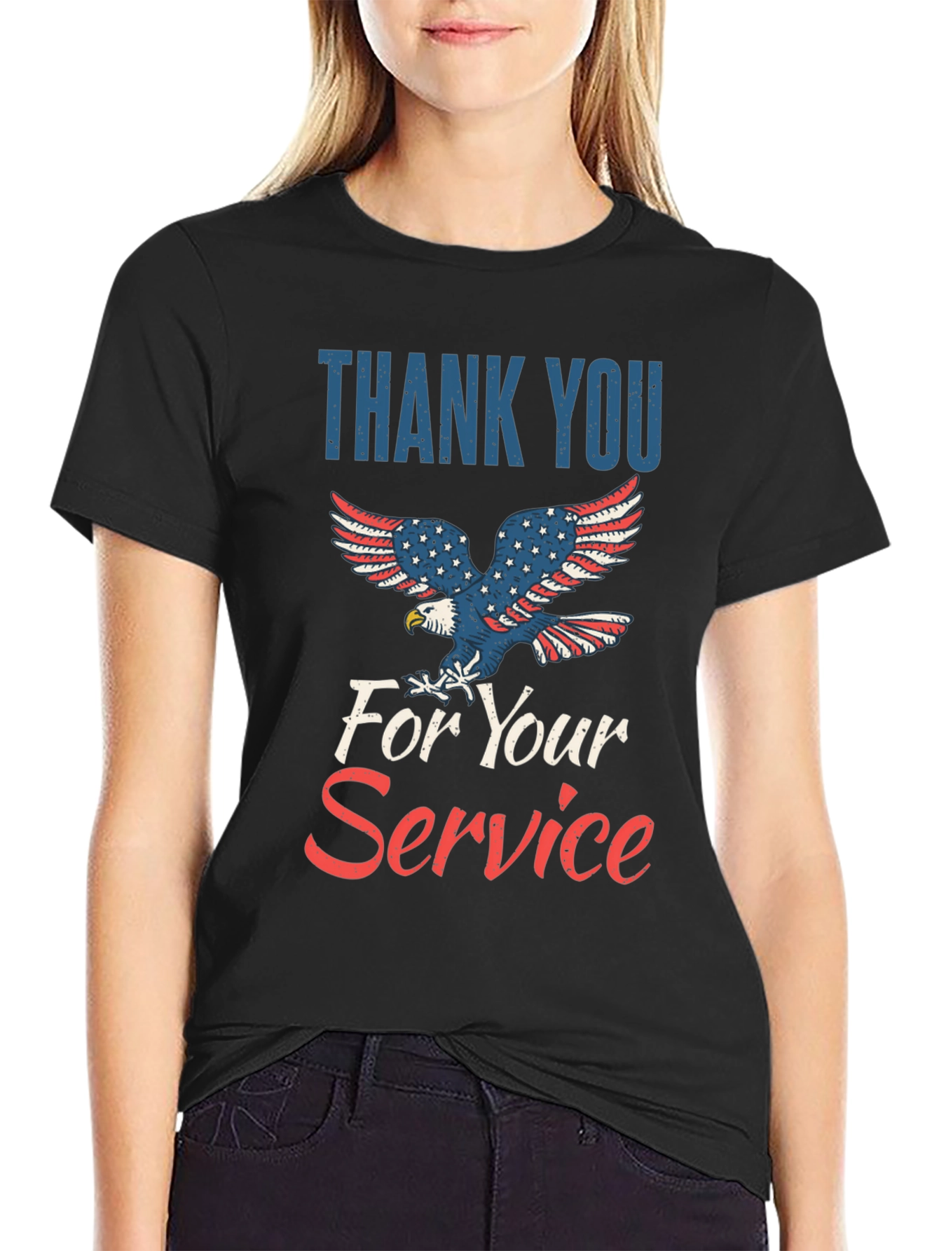 Thank You For Your Service Patriotic Graphic Tee