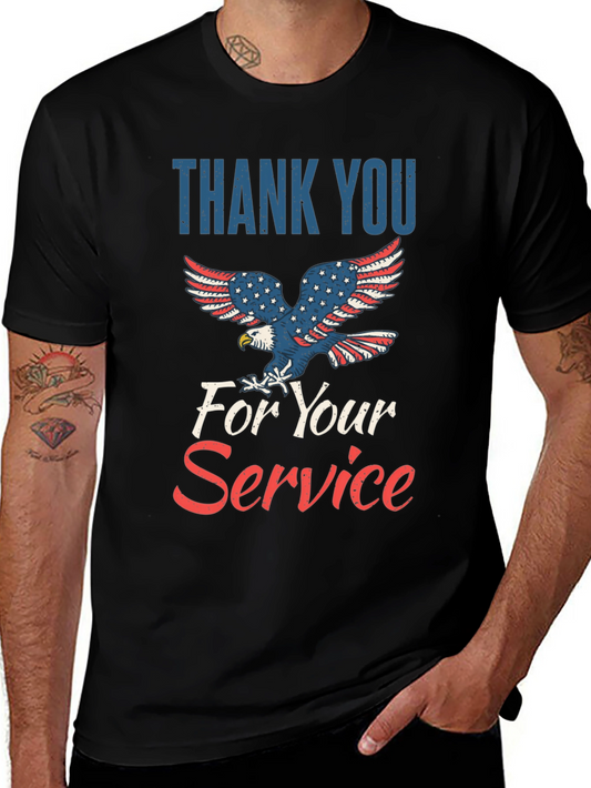 Thank You For Your Service Patriotic Graphic Tee