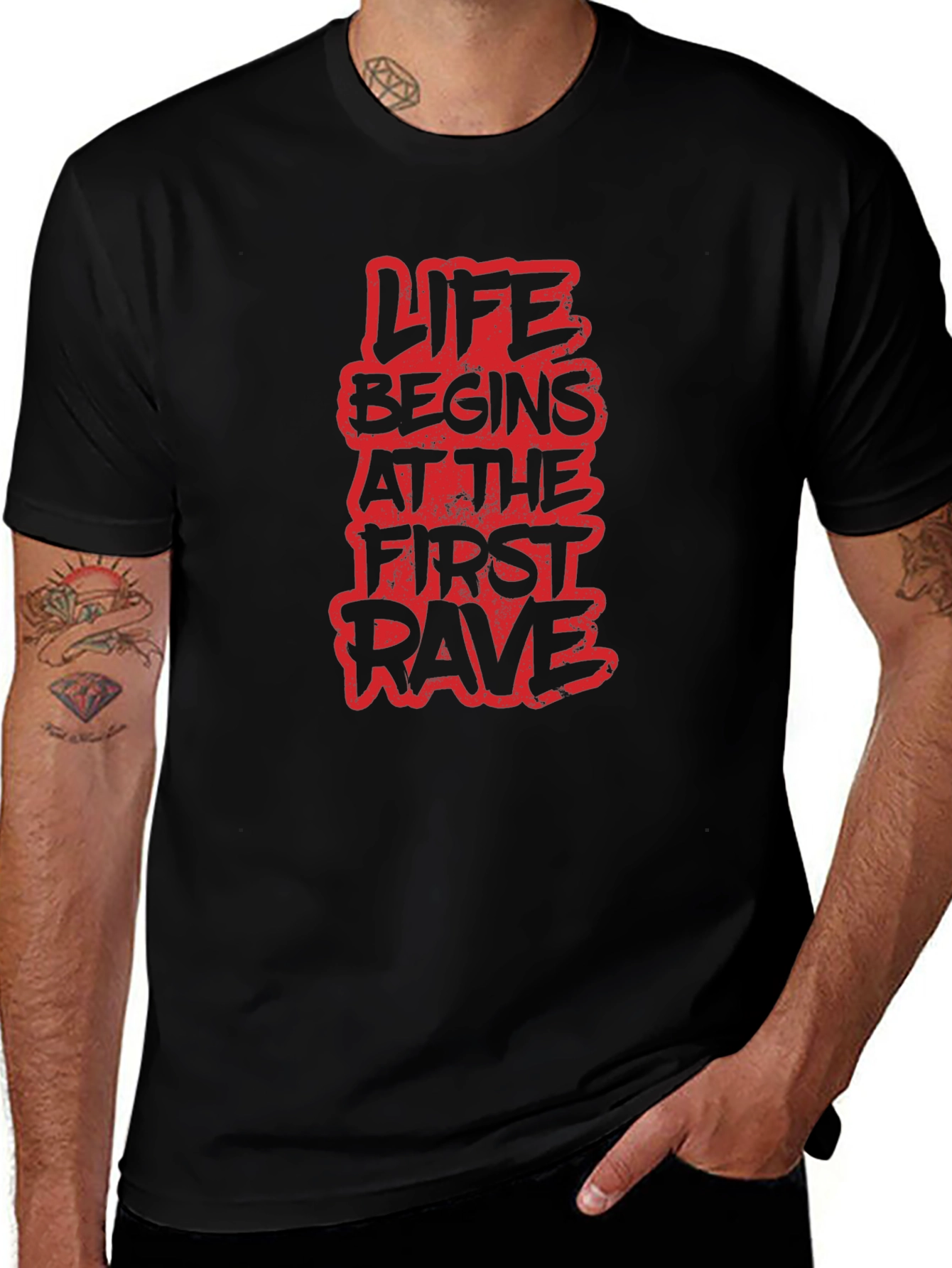 Life Begins at the First Rave Graphic Tee