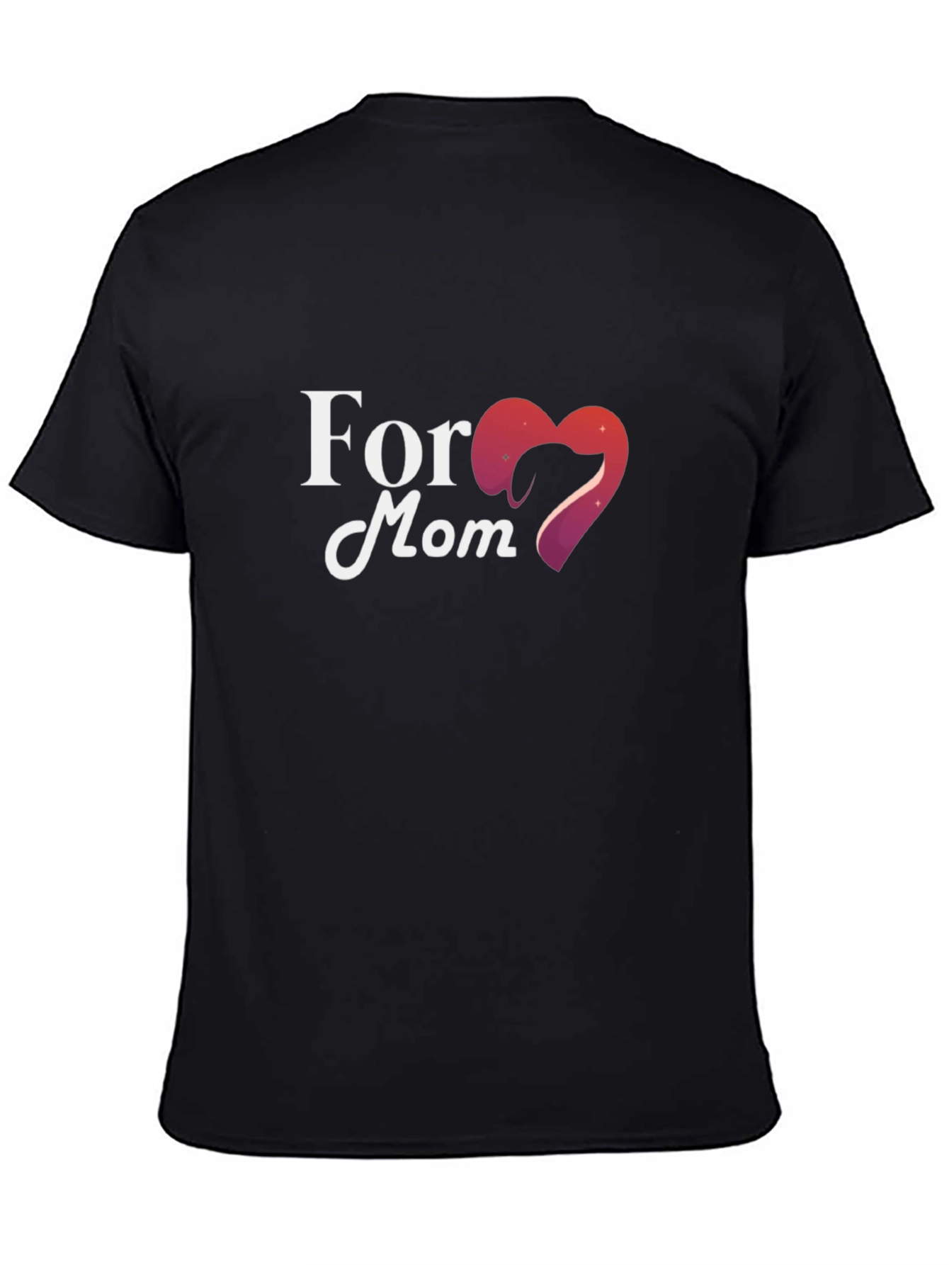 For Mom Heart Graphic Black T-Shirt