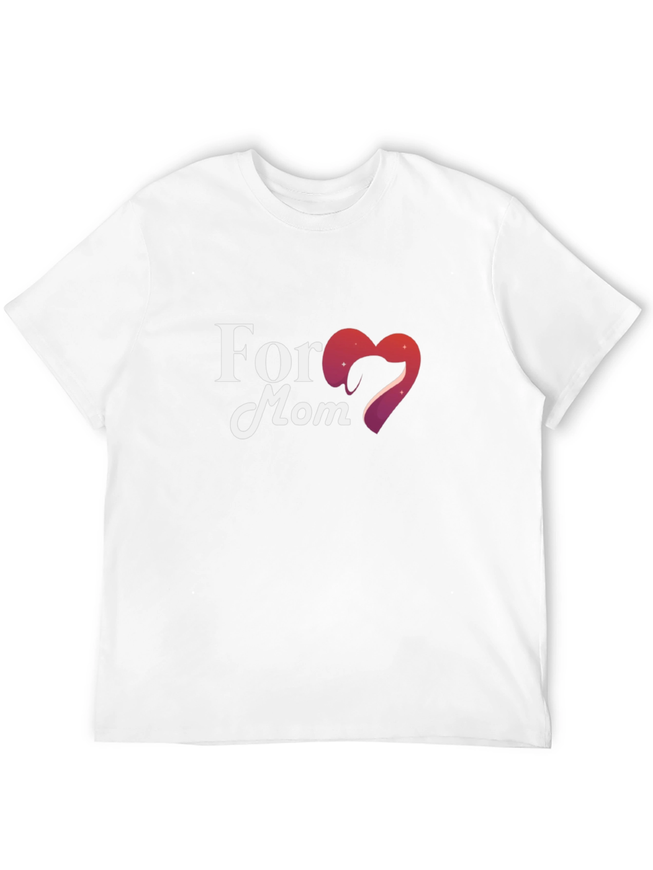 For Mom Heart Graphic Black T-Shirt