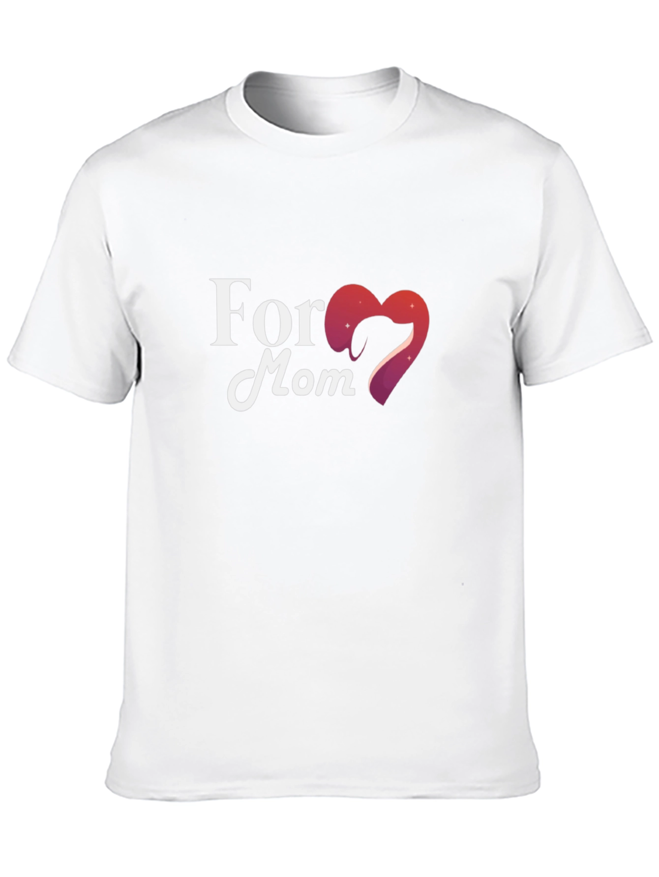 For Mom Heart Graphic Black T-Shirt