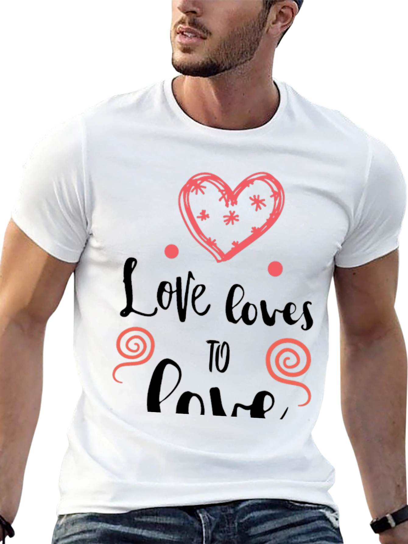 Love Loves To Love Black Graphic Tee