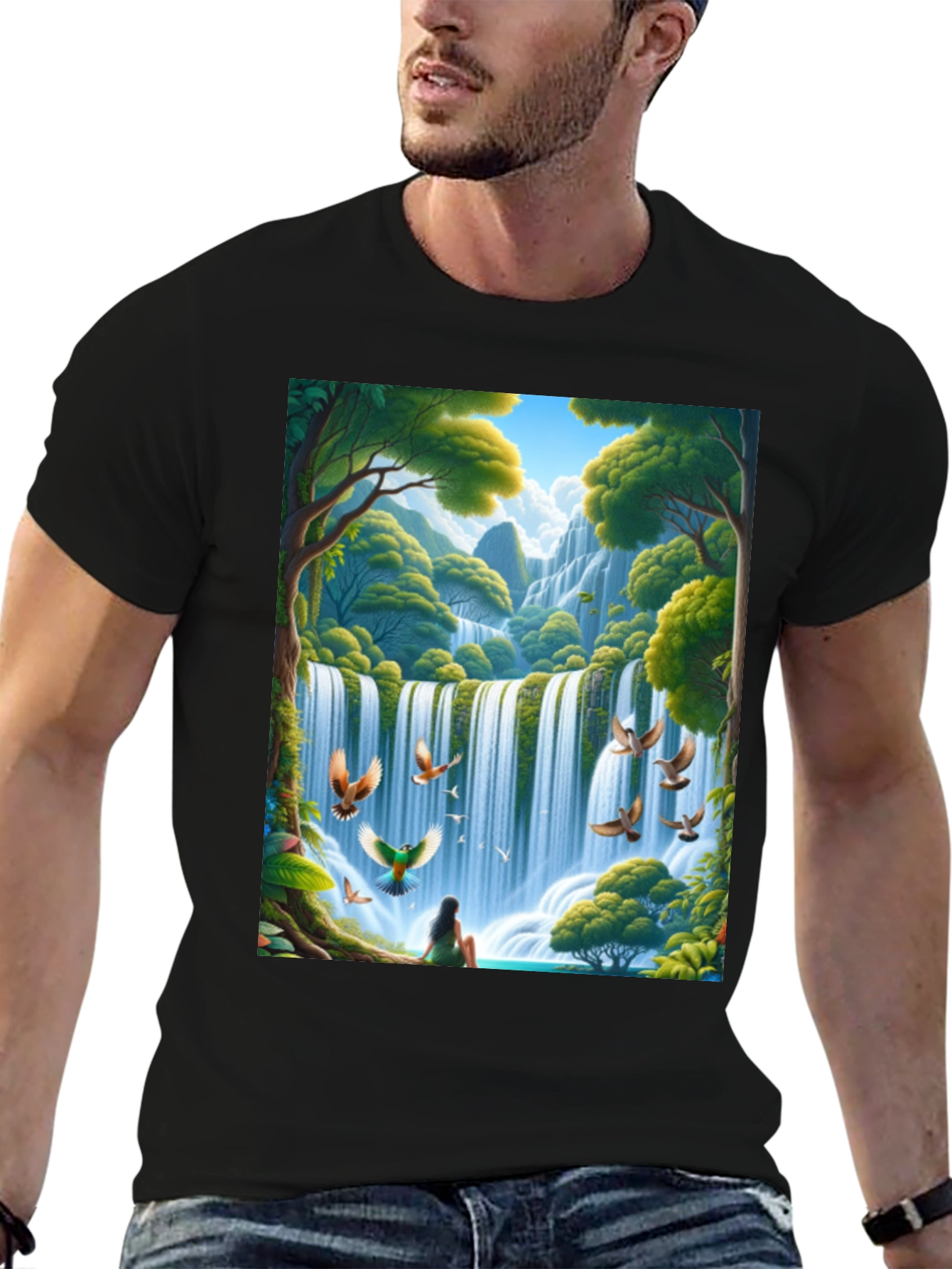 Waterfall Nature Graphic Tee