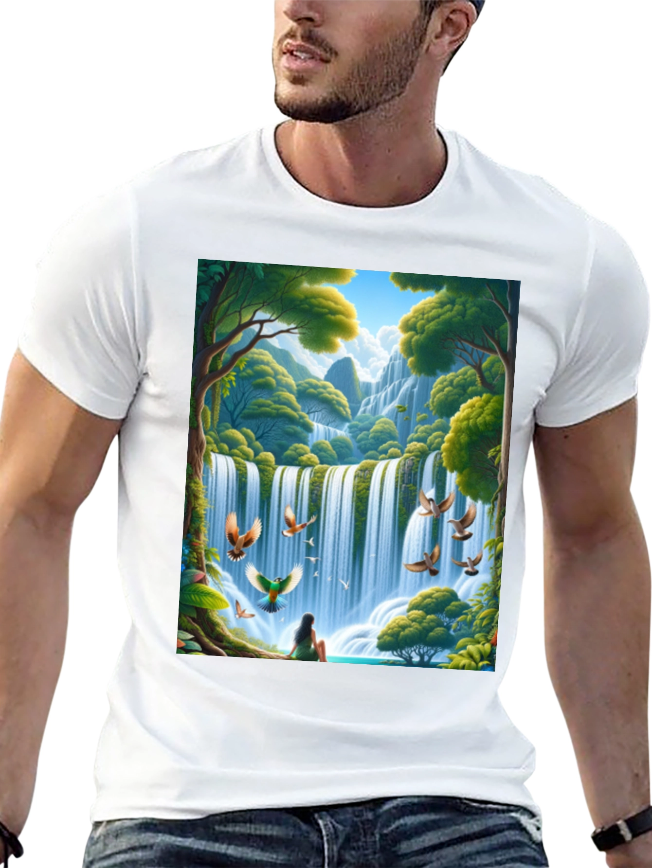 Waterfall Nature Graphic Tee
